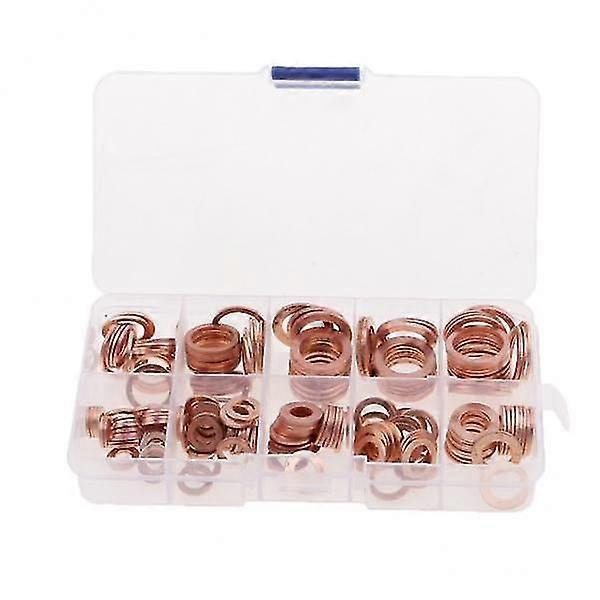 3x200 pièces anneau plat joint de rondelle en cuivre assortiment assortiment kit d’ensemble assorti