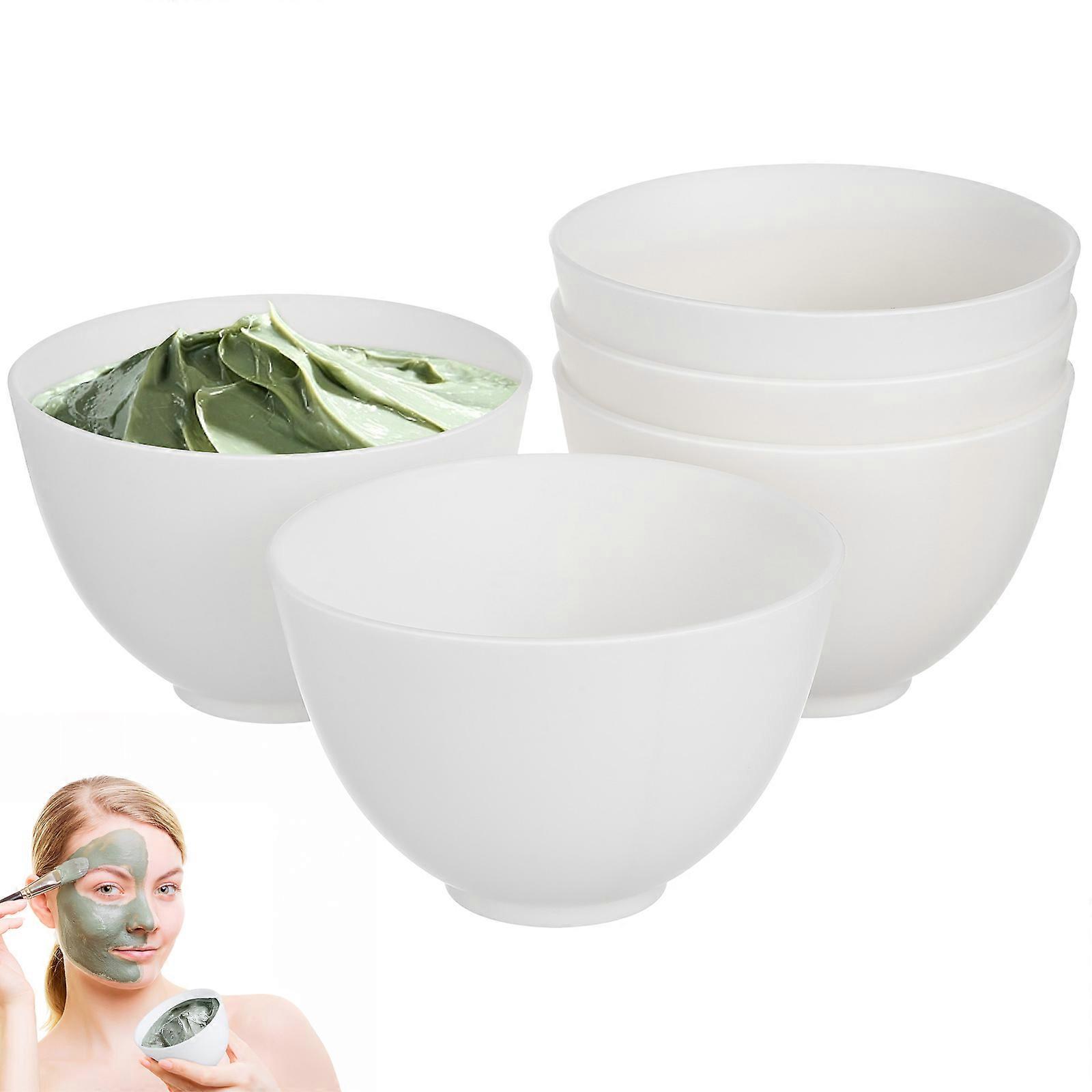5pcs Silicone Mask Mixing Bowls for DIY Facial Masks – Lightweight, Durable, Easy to Clean, Portable Skincare Tool for Home and Salon Use