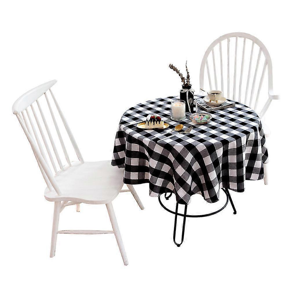 Black and White Checkered Waterproof Tablecloth for Dining Tables, Parties and Outdoor Picnics