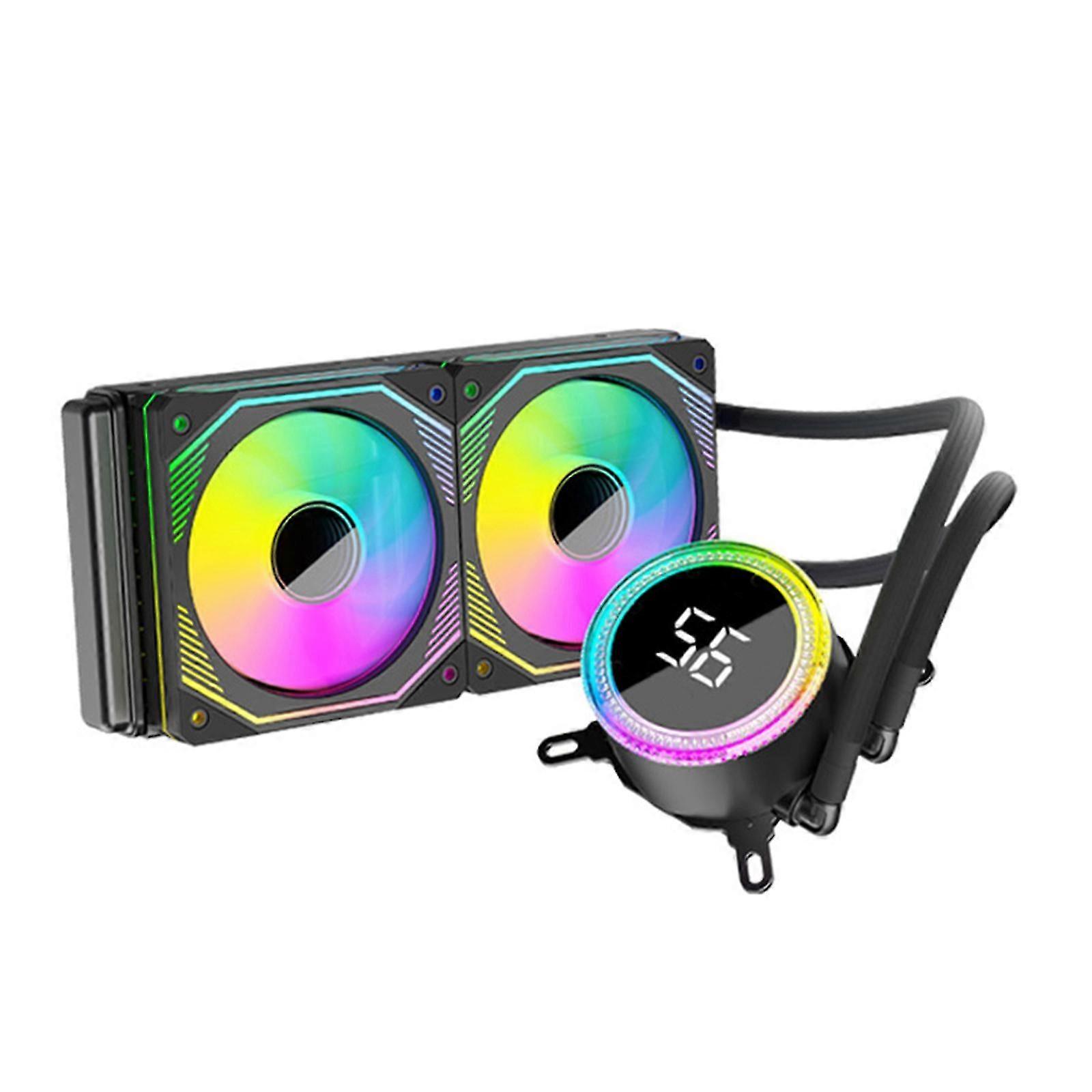 (Black) Cpu Coolers Liquid Cooling Cpu Water Coolers Cpu High Efficiency Water Coolers Pwm Adjustable Temperature Fan For Pc  Black