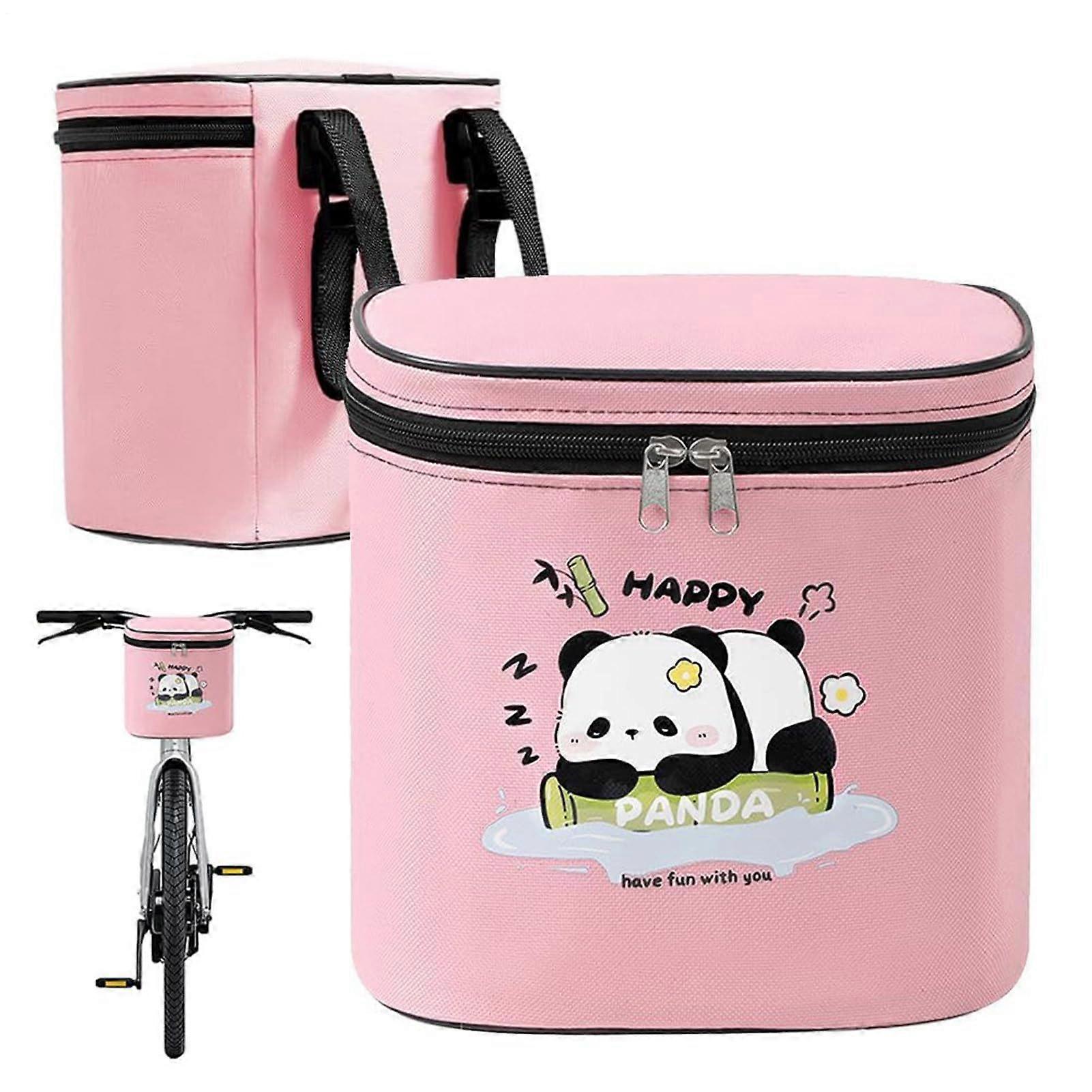 Front Handlebar Bicycle Bag, Reflective Quick Release for Scooters Pink