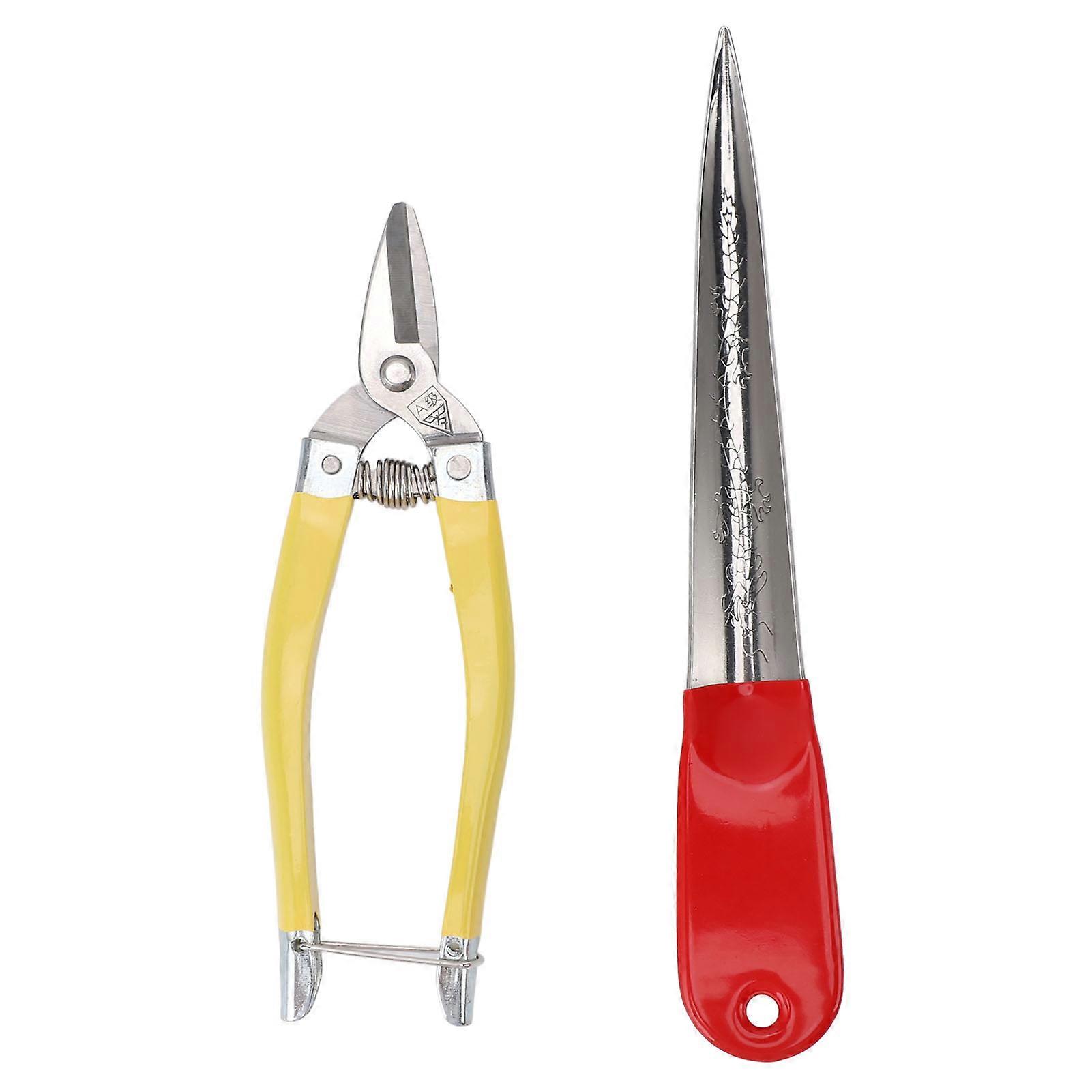 2Pcs Professional Wicker Repair Tool Kit Stainless Steel Multipurpose Wicker Repair Scissors Pry Tool for Wicker Woven Furniture