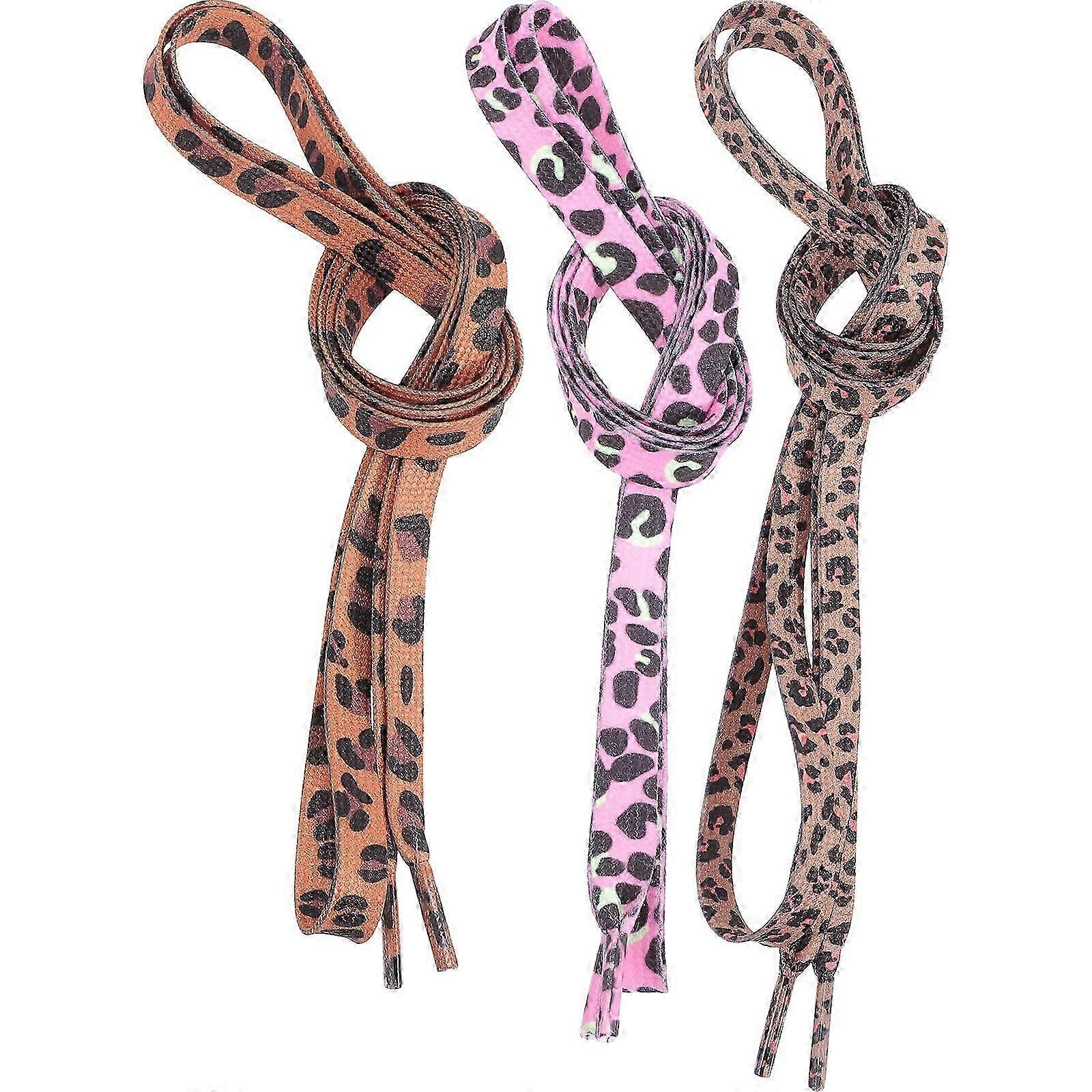 3 perechi leopard pantofi șireturi plat șireturi pantofi Siruri de caractere Adidași pantofi șireturi