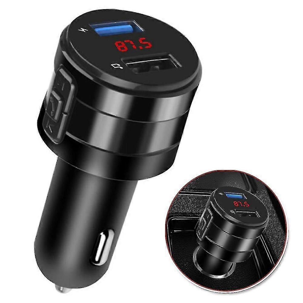 Car Bluetooth FM Transmitter with Dual USB Charger Socket and Aux Adapter for Hands-free Fast Charging Compatibility