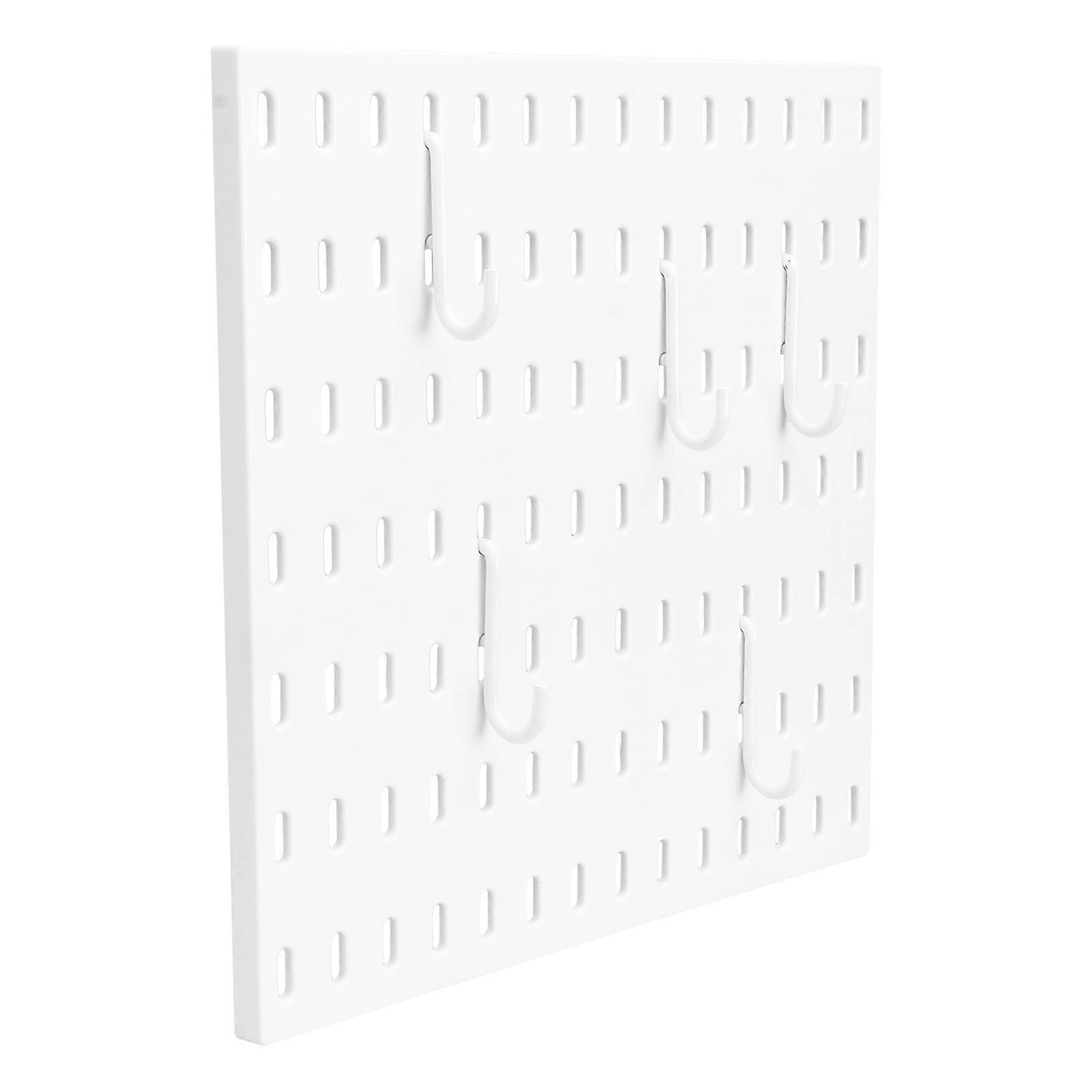 Bathroom Racks Wall Hook Hole Board Storage Rack White 28x28cm Practical Design 1Set