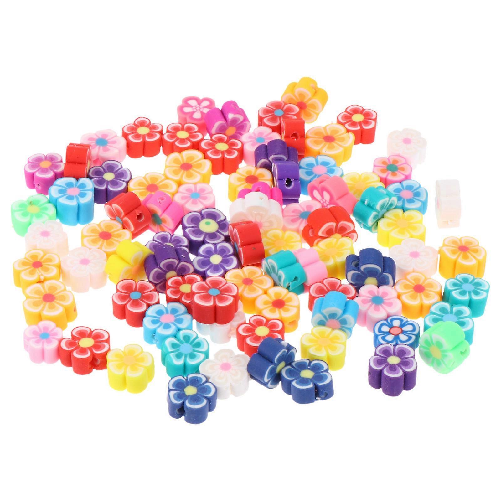 Round Beads For Bracelets Clay Beads Diy Mixed Craft Accessory Assorted Color Various Shapes Halloween 80Pcs