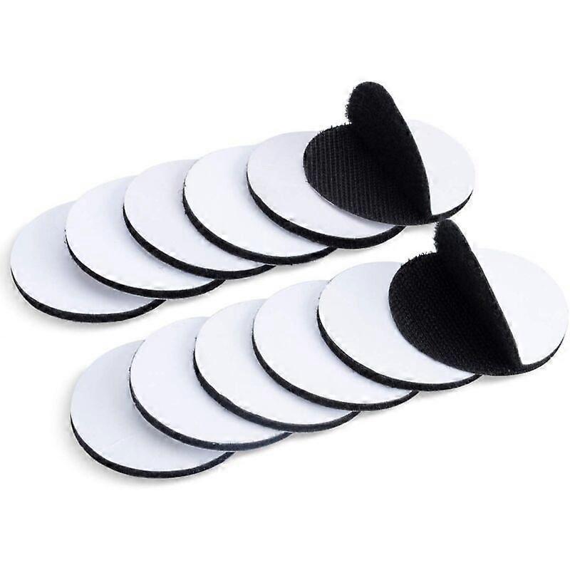 12 Pieces Self Adhesive Strips, 5cmx5cm Double Sided Adhesive Tape, Strong Removable Hook Loop Wall Mounting Tapes, Black