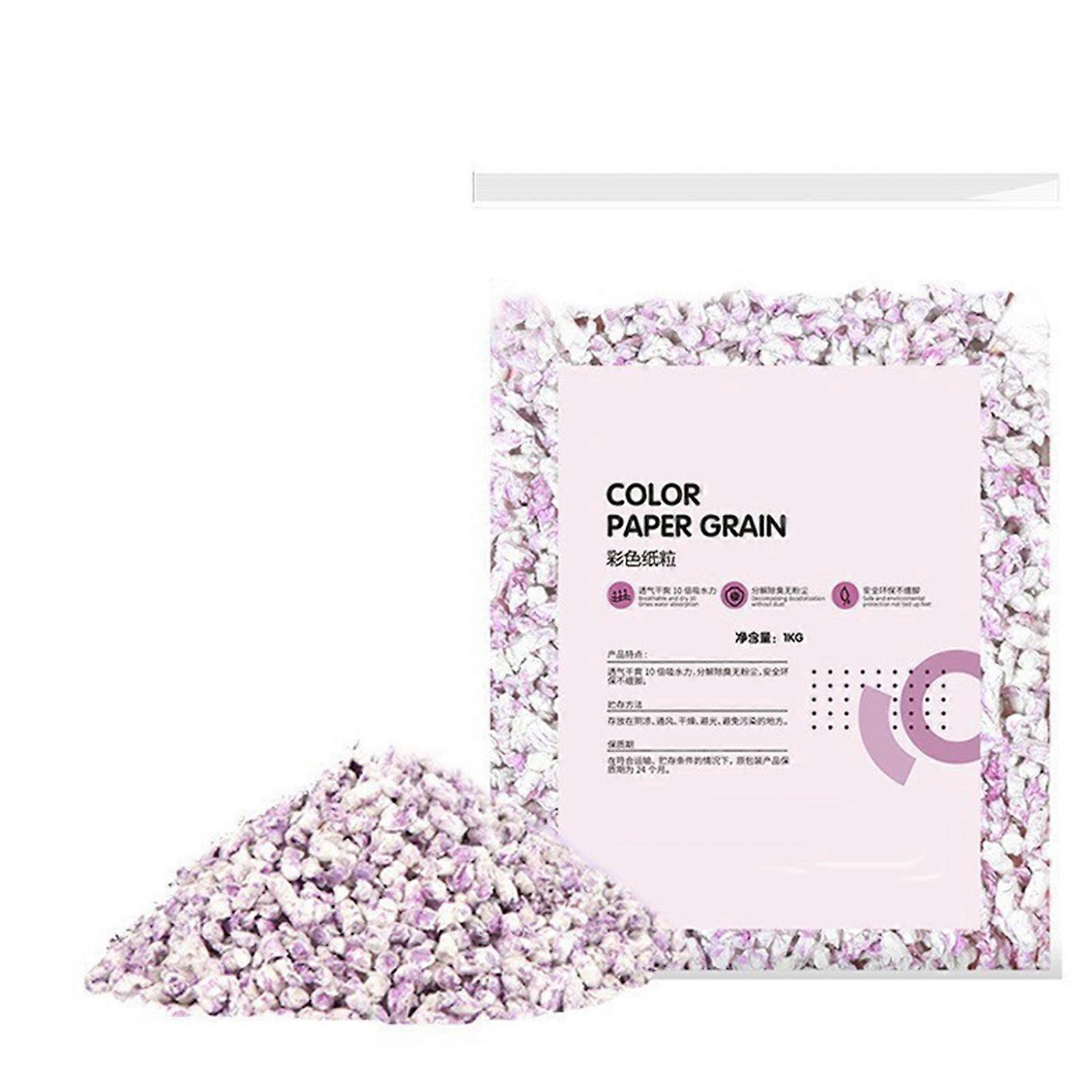 Hamster Paper Bedding Absorbent Deodorant Colorful Small Animal Paper Grain for Hamster Small Animal Grape Violet