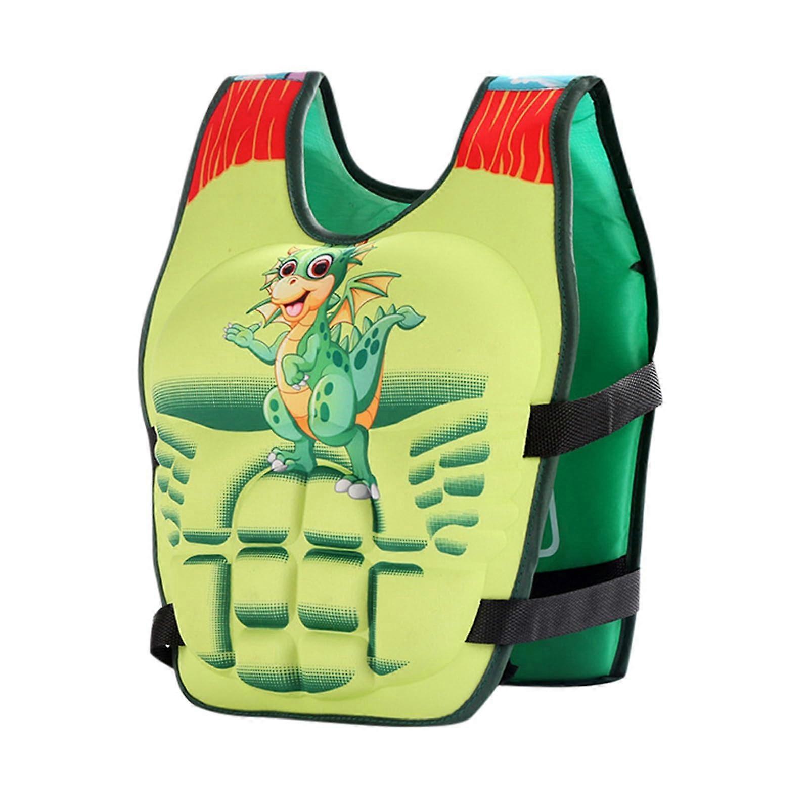 Children's Life Vest Muscle For 2-6 Years With Arm Sleeves Learn to Swim Buoyant Light Green