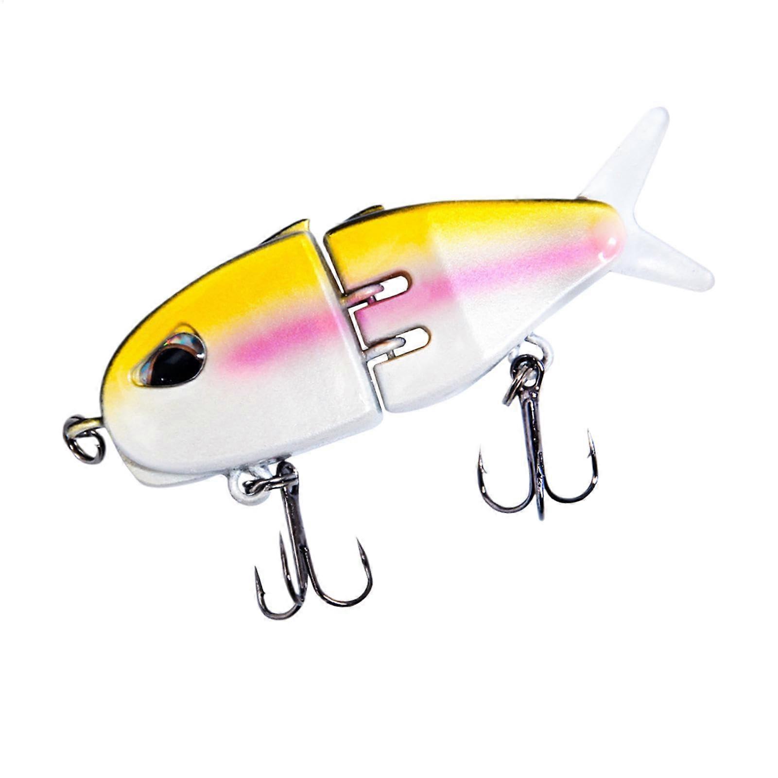 Fishing Lure for Zander, Perch, Trout - Soft Rubber Swimbait with Jig Head, Portable Freshwater & Saltwater Bait Set, Yellow/White