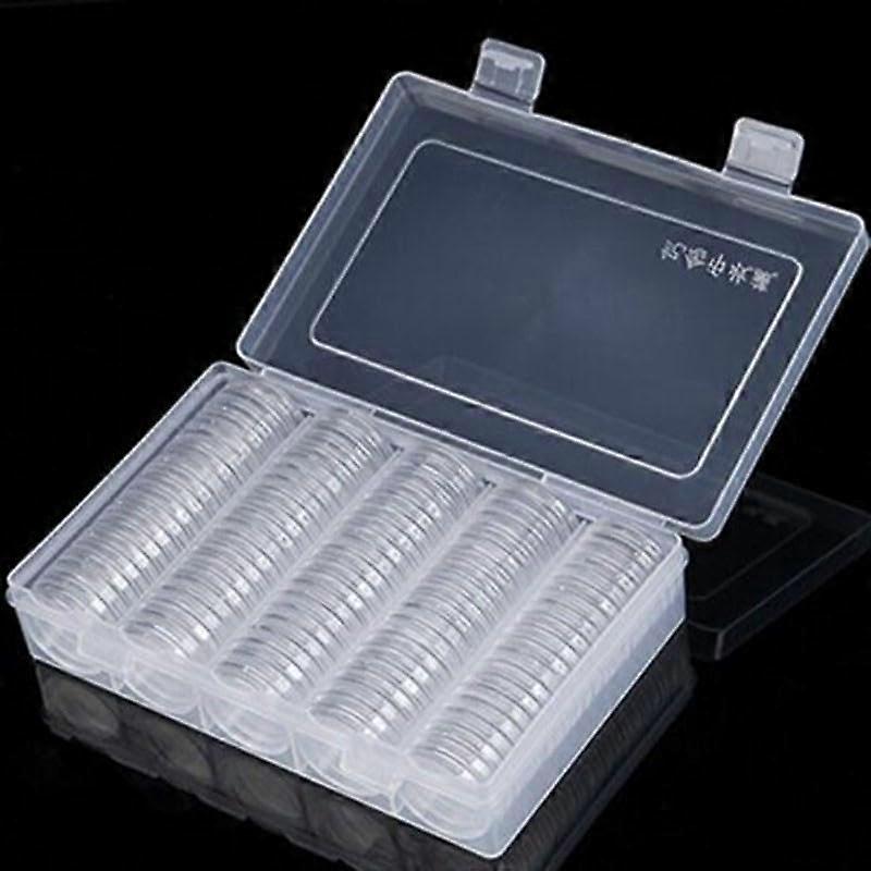 Efficient Organization Packaging with Transparent Plastic Coin Capsules and Protective Inserts for Security