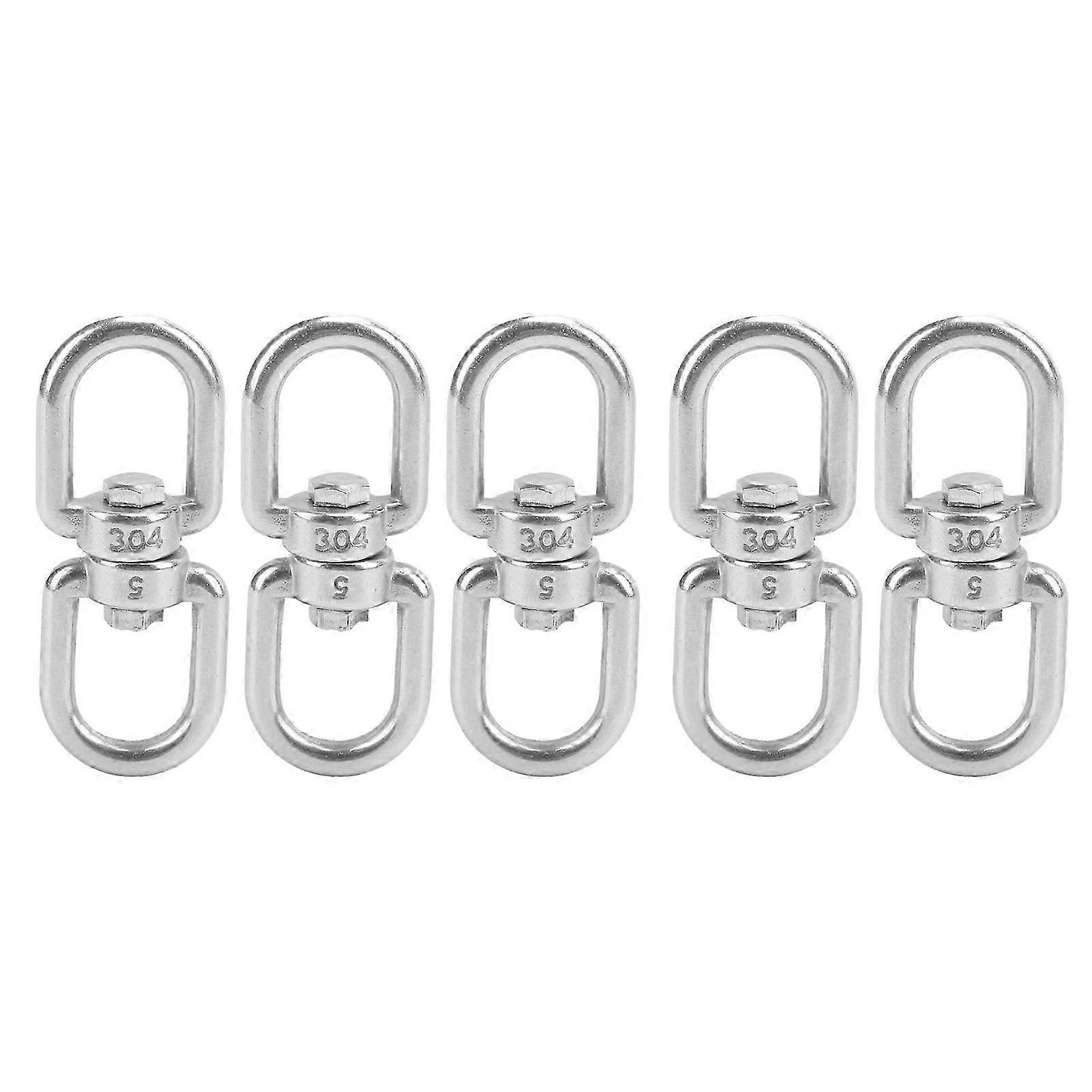 5Pcs Swivel Hooks M5 Double Ended Stainless Steel Eye to Eye Shackle Ring Connector