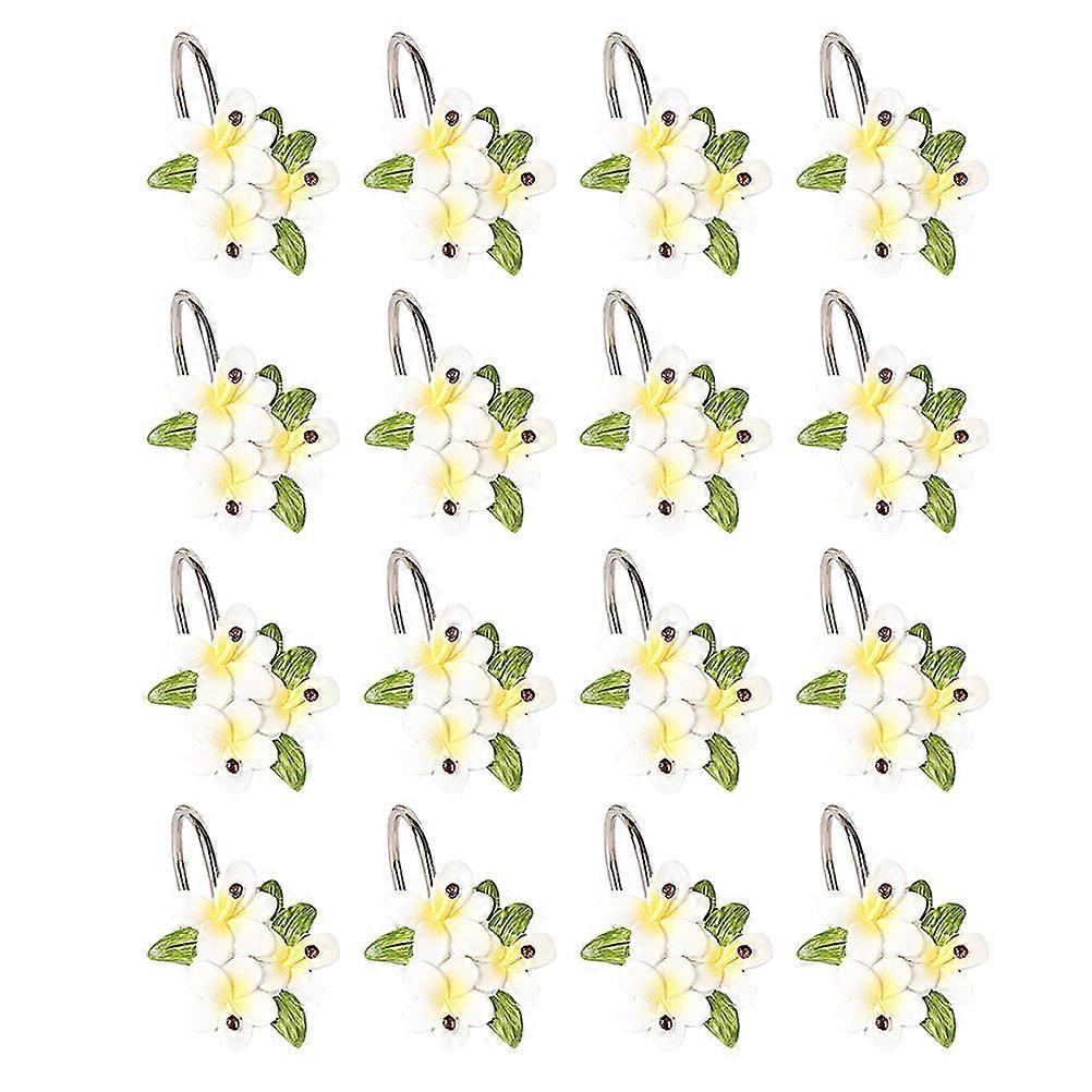 Bathroom Curtain Hooks Resin Hold Heavy Curtain Rustproof Smooth Glide 12Pcs for