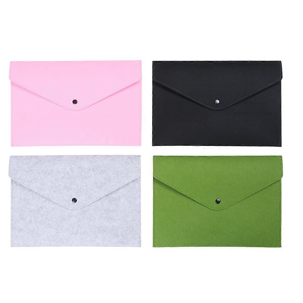 Briefcase File Holder Document Folders Anti Tear Portable Felt Holders 34x24cm 4Pcs