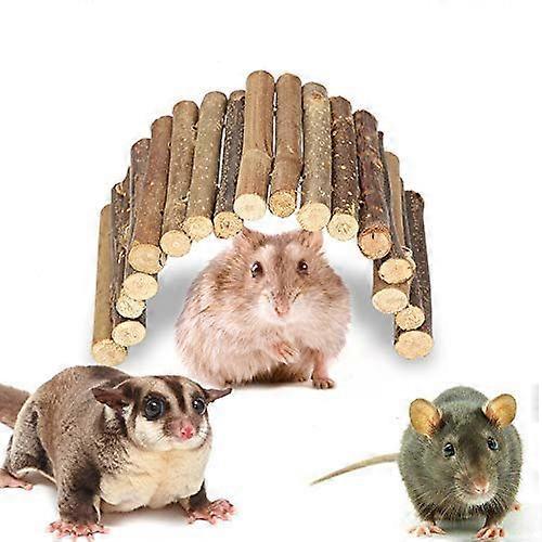 Hamster Bridge Wooden Ladder Bridge for Small Animals – Willow Toy for Rats, Guinea Pigs, Chinchillas, Brown, Size S