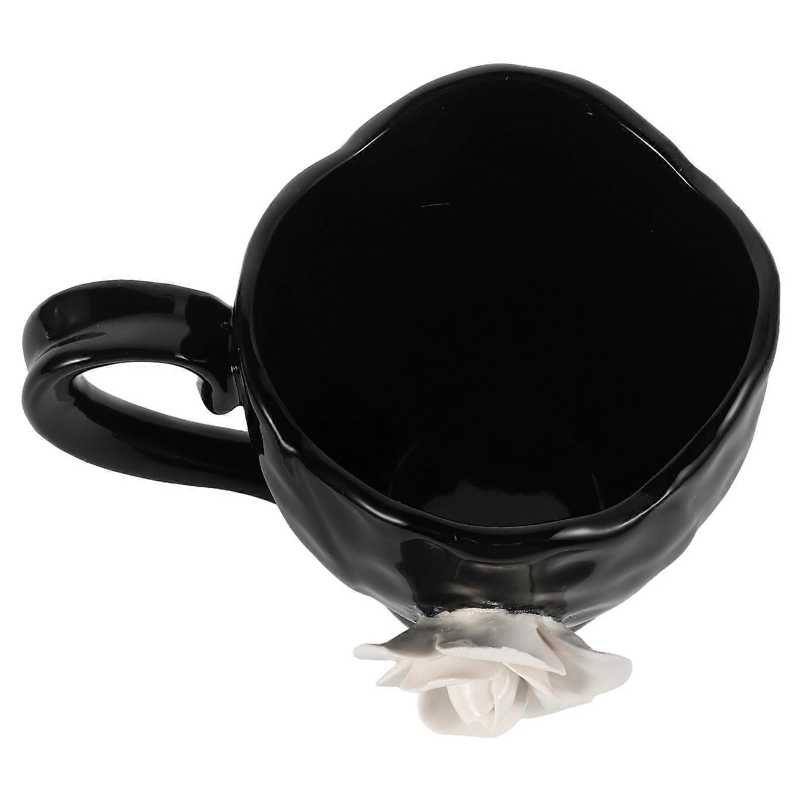 Here's a polished product description based on your input:
**Cute Porcelain Coffee Mug – 12 oz Ceramic Flower Cup with Handle**
Start your day