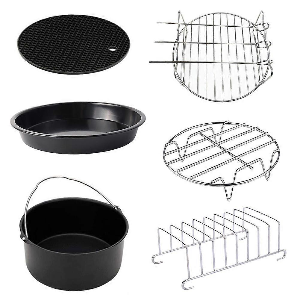 6pcs 6 Inch Kitchen Tools Set Air Fryer Accessories Cake Baking Pizza