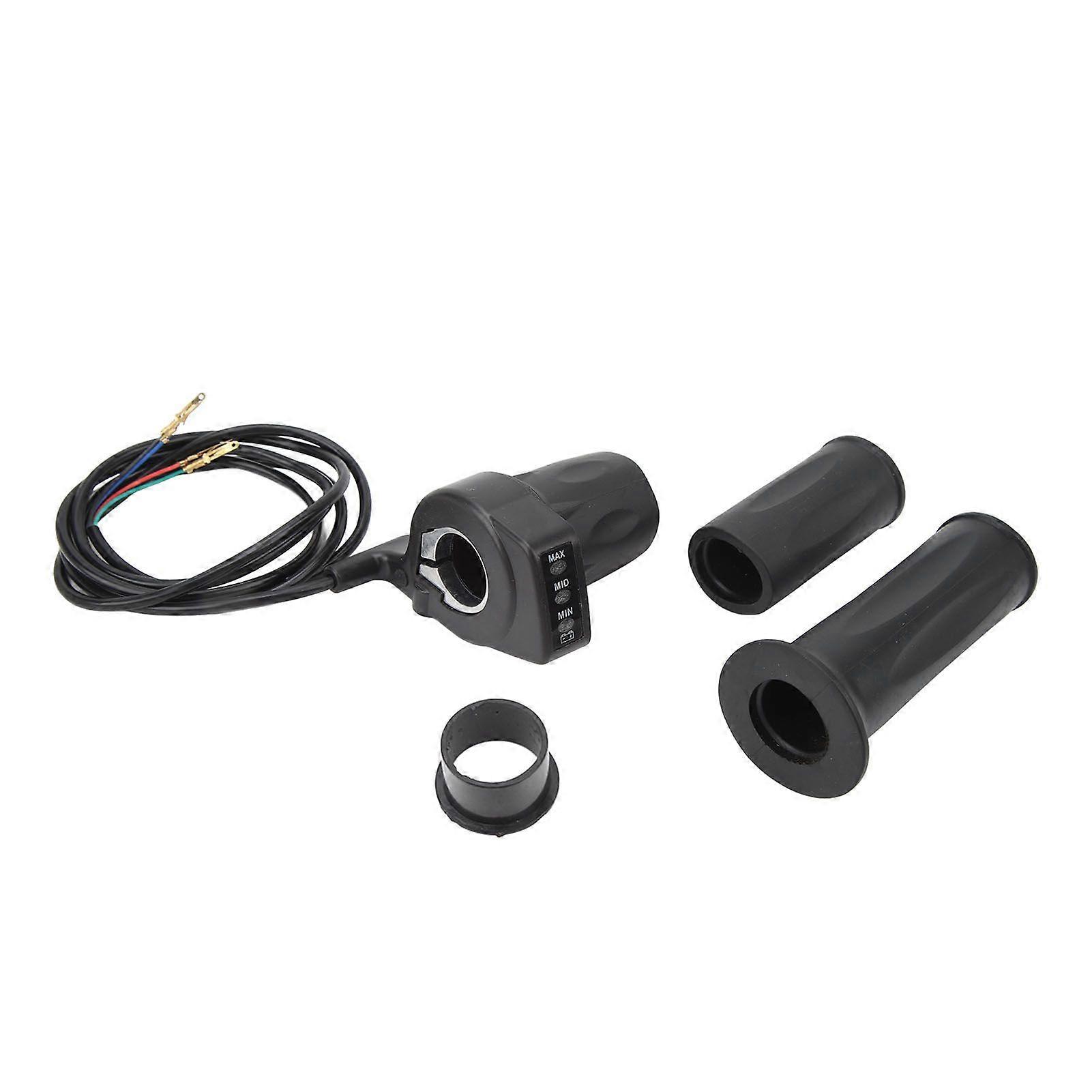 Electric Bike Throttle Grip Waterproof Twist Handlebar Accessories for Lithium Power Modification YMQX)