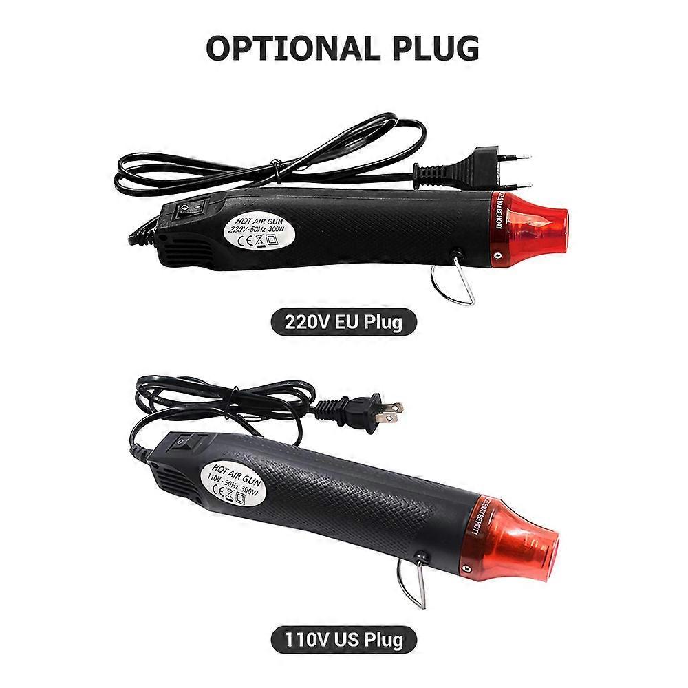 300W Machine Portable Hot Air Gun Heating and Shaping Tool for Soft Clay Relief Powder Heat Shrinkable Sheet 110V US Plug