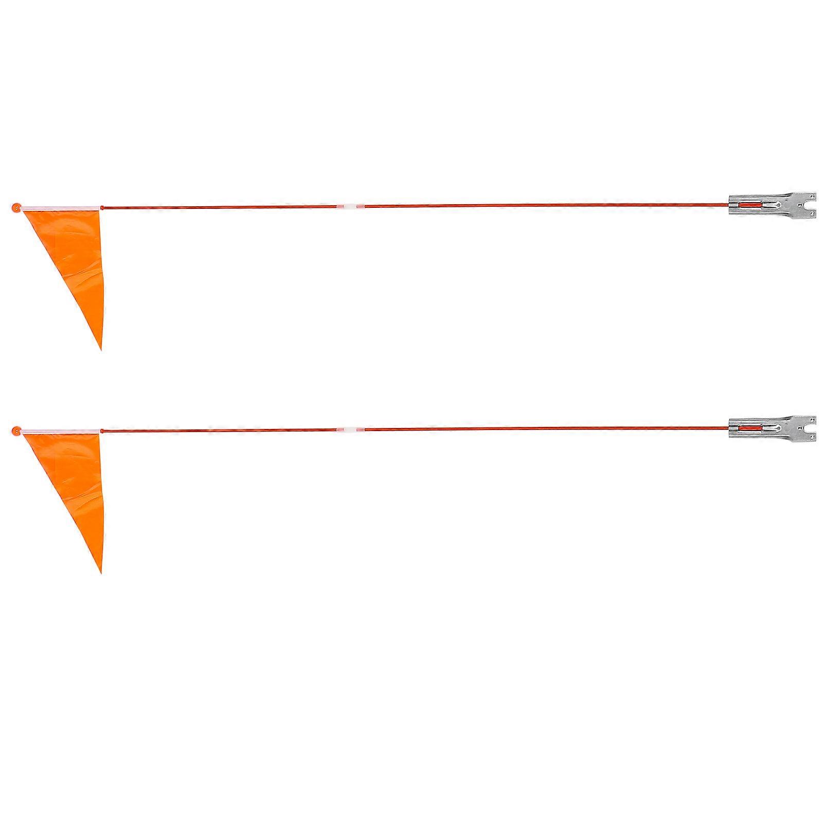 Safety Flag With Pole High Visibility Cycling Flag For Travel Polyester Material 2Pcs