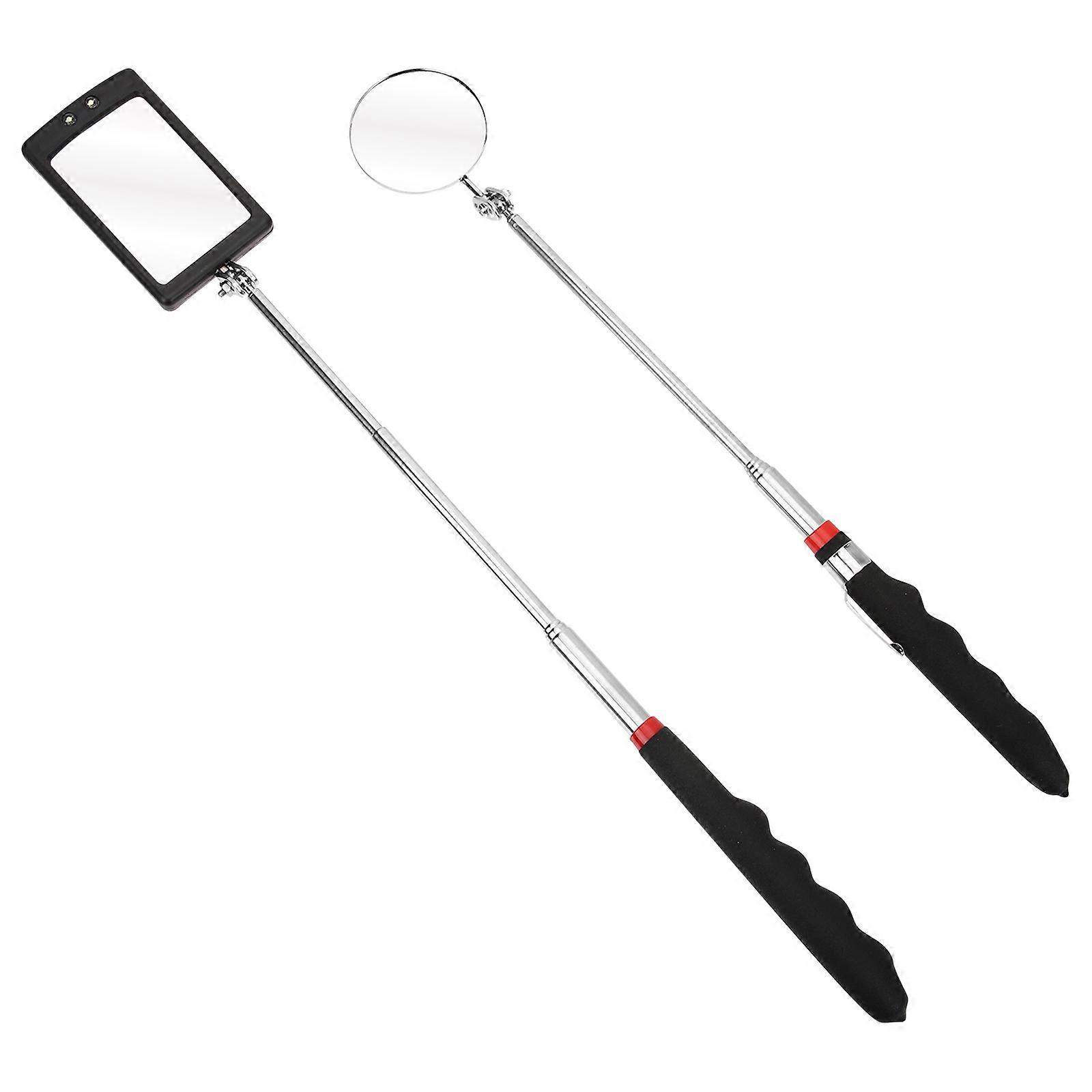 Adjustable Inspection Mirror for Men Diy Enthusiasts Stainless Degree Rotating Joint 2Pcs