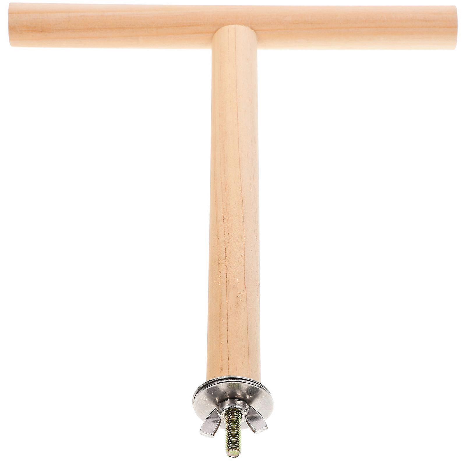 Parrot Single Standing Perch T-Shaped Bird Perch Cage Exercise Pet Birds Resting Platform 1Set