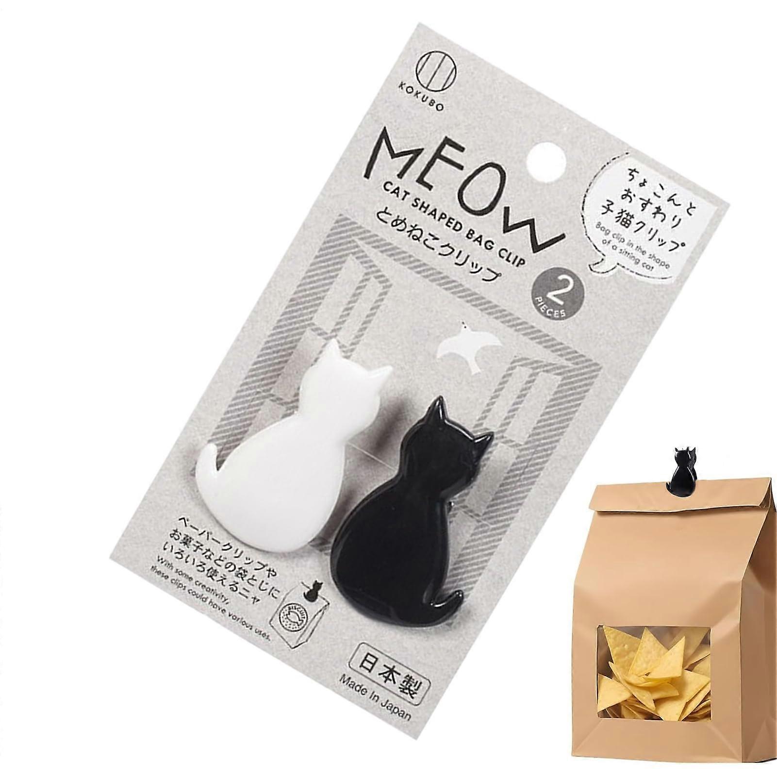 Chipsclips For Snacks - Cat Design Reusable Snack Clips 2-Pack for Sealing Food, Bread, and Freshness Keeping