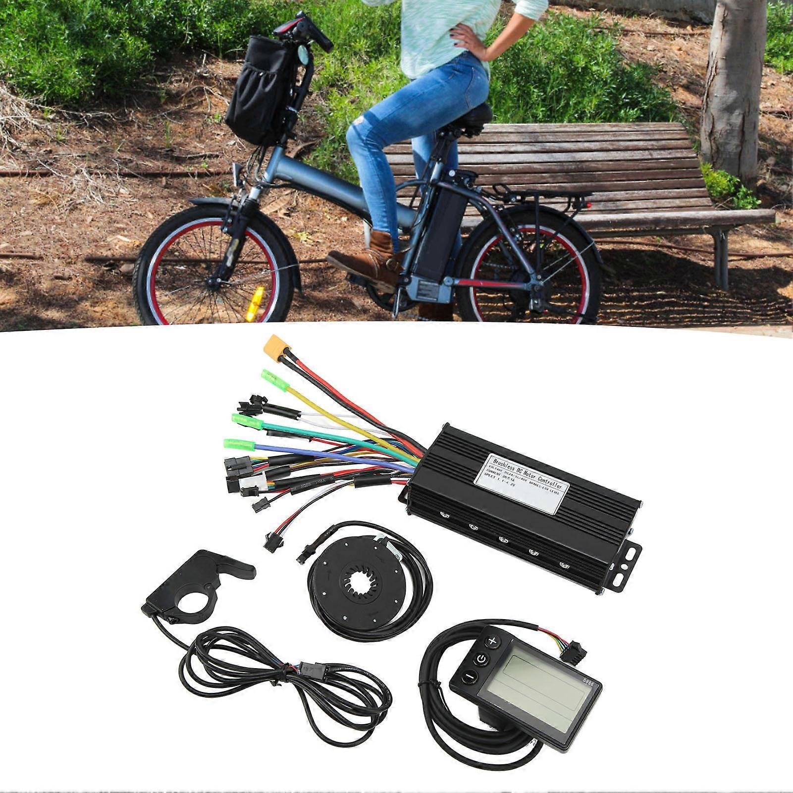 Electric Bike Lithium Battery Modification Controller Kit 30A Sine Wave Controller with Panel DC24 36 48V 