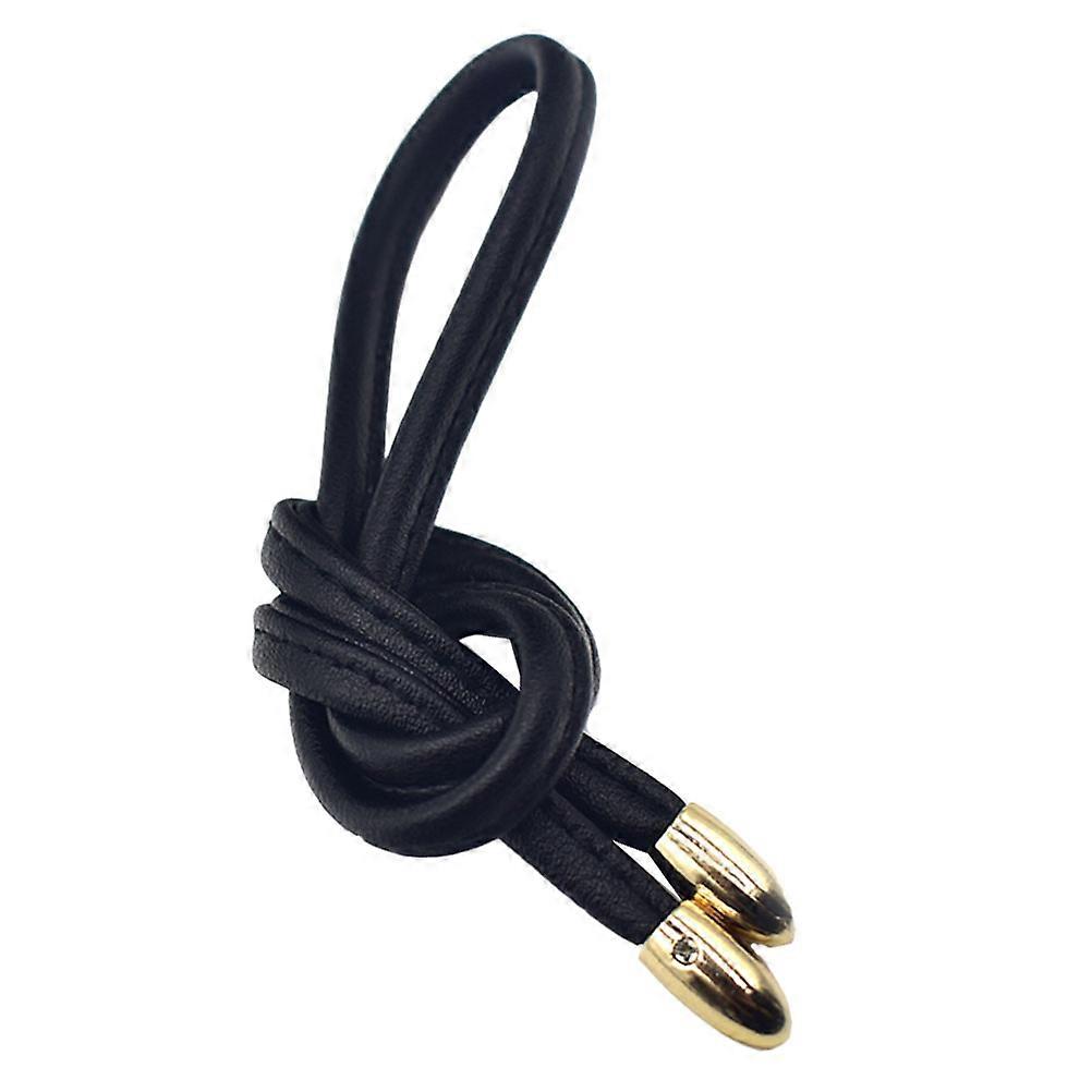 Messenger Bag Strap Replacement Drawstring Rope Simple Design Bag Accessory for Beach 50x0.5x0.5cm Black PU Leather 1Pcs