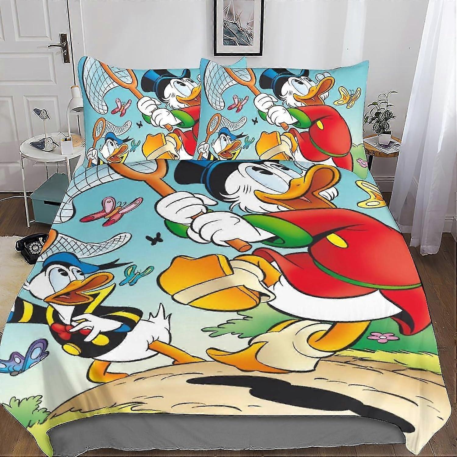 2025 Entemah Donald Kaczor Poszwa na kołdrę Projekt 3D Miękka wygodna oddychająca Śliczna poszewka na kołdrę anime Poszewka na kołdrę Dziewczęce Chłopcy Pościel z poduszką 3 Pie