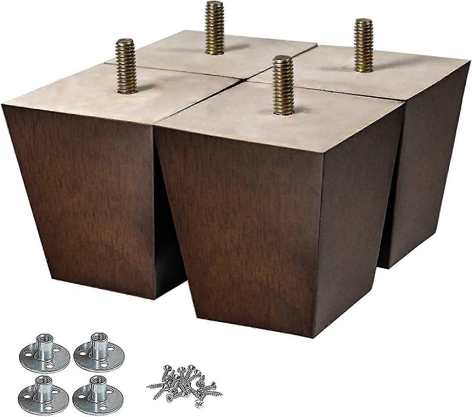 HG bois meubles pieds canapé jambe ensemble 4 pièces carré canapé pieds milieu du siècle moderne jambes de remplacement