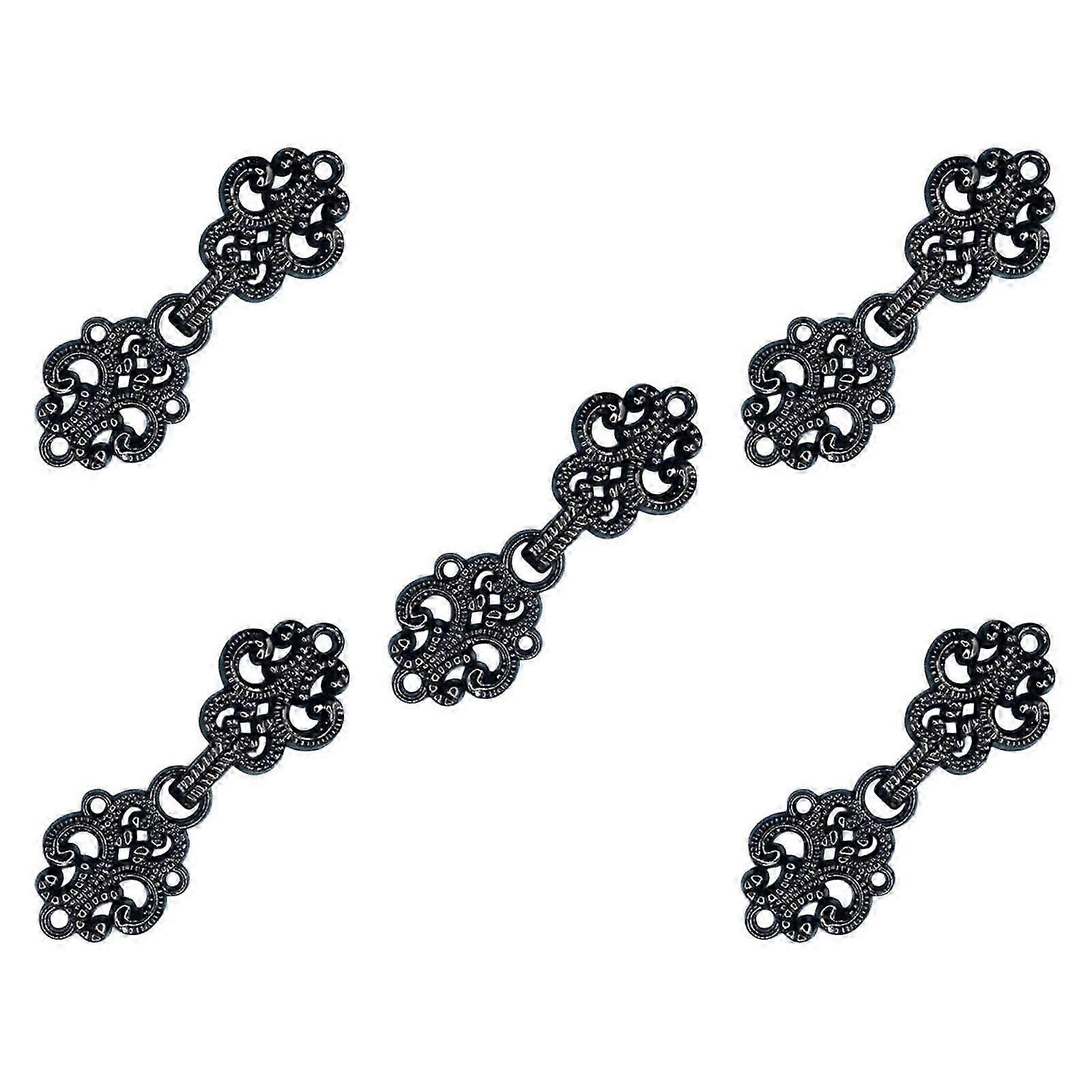 5Pcs Cloak Clasp Fasteners Clasp Closure Buttons for Costumes Sweater Outfit Gold
