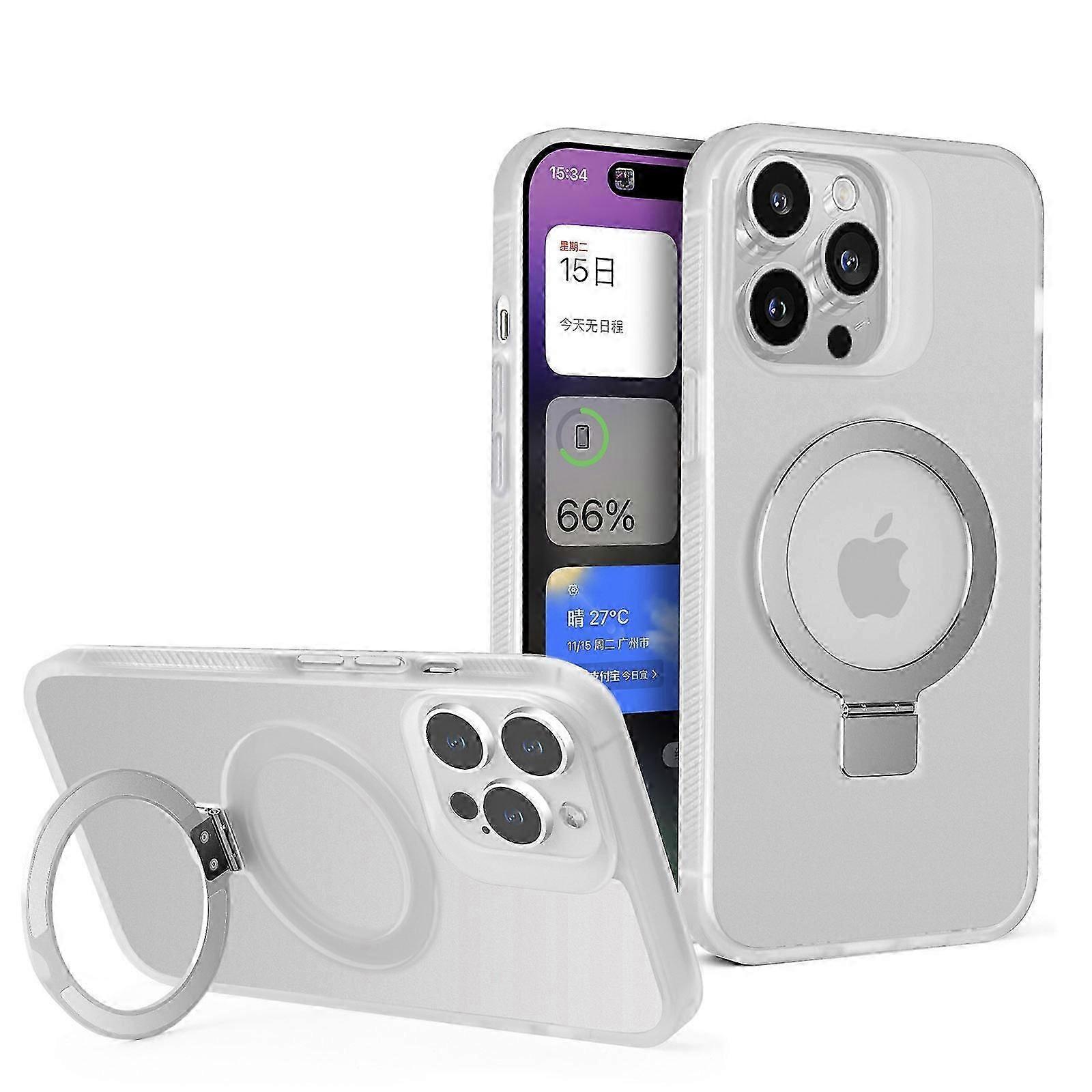 for iPhone 15 Pro Max/ 15 Ultra Case Magnetic Invisible Stand, Compatible with MagSafe Military Drop Protection Anti-Scratch Shockproof with Ring Hold