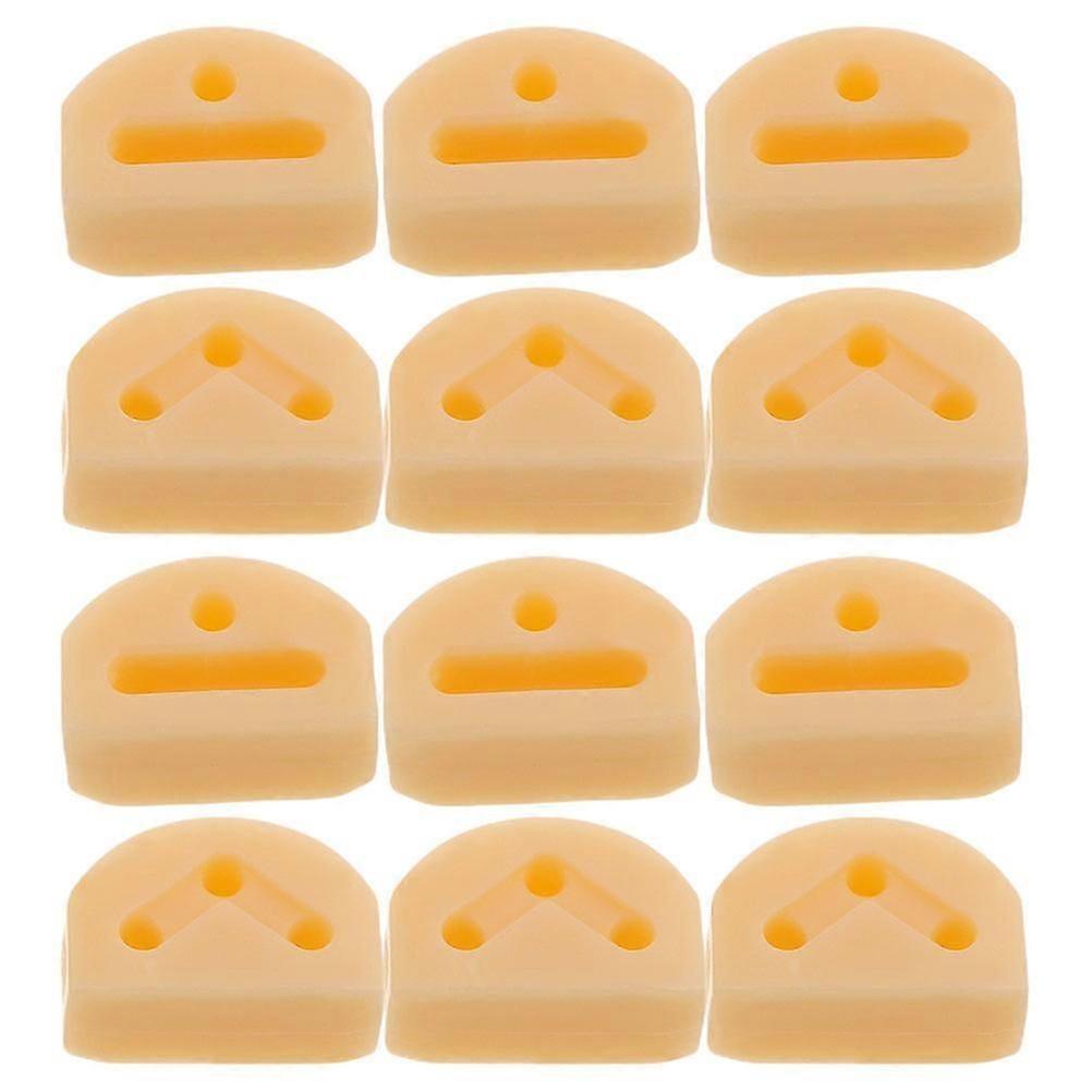 Guitar String Ties Bridge Beads For Acoustic Classical Guitar Nylon String Ukulele Beige 3-Hole Design Enhanced Sound Quality 12Pcs