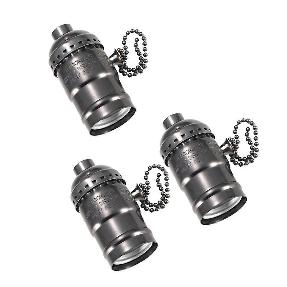 Vintage Lamp Holder Light Sockets Bulb Socket Round Bronze Material Home Lighting Restoration Projects 3Pack