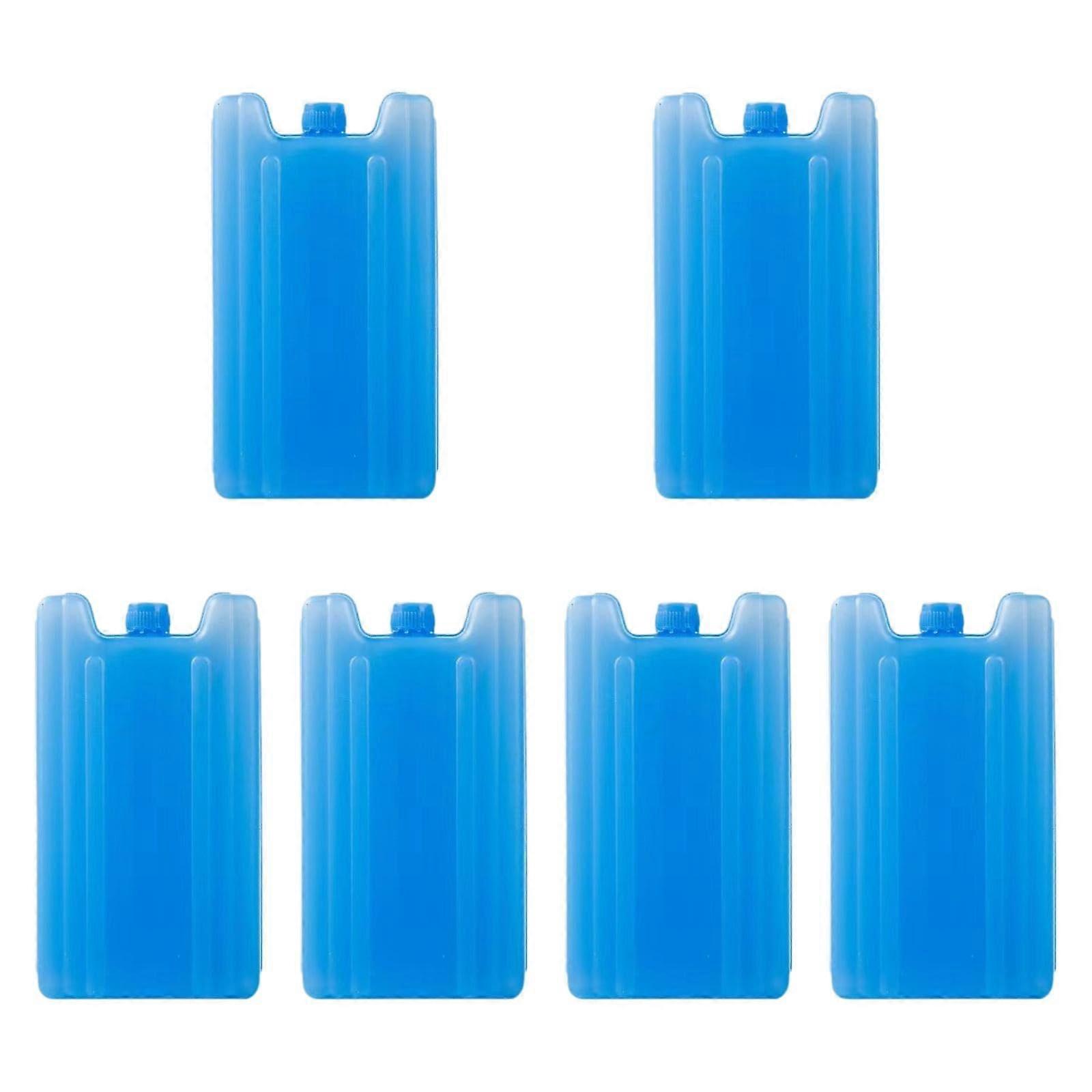 6 ice blocks, ice bags, portable, rectangular, cooler box, freezer for camping, family trips, beach picnics