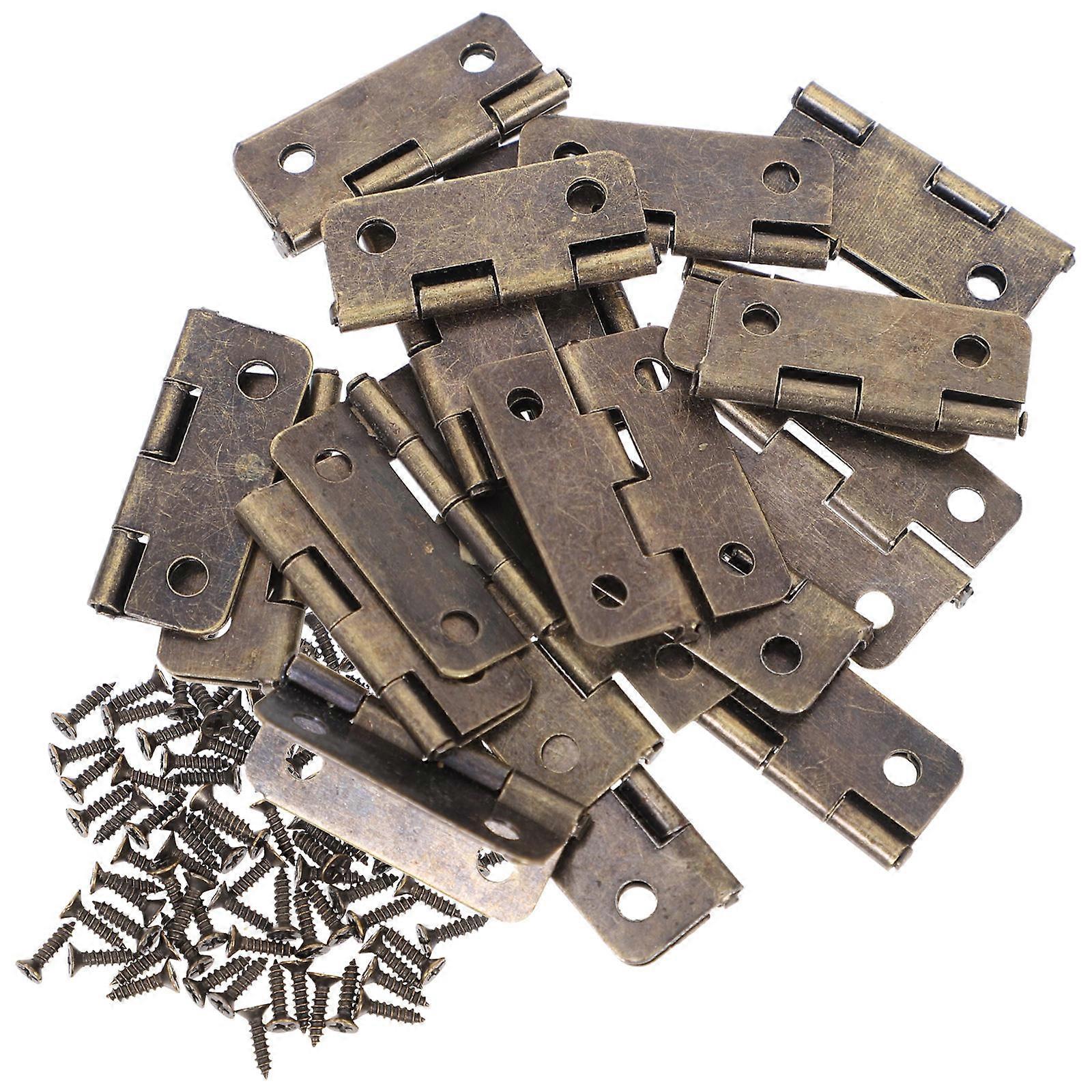 Mini Hinge Iron Folding Hinge Replacement Accessory for Wood Case Use 20Pcs
