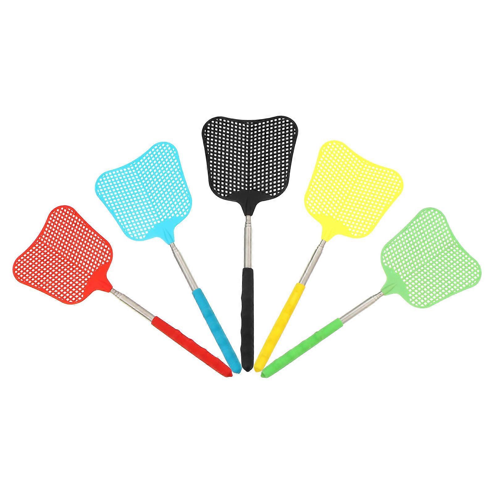 Plastic Fly Swatters Stainless Steel Material Adults 66x11 Cm 5Pack
