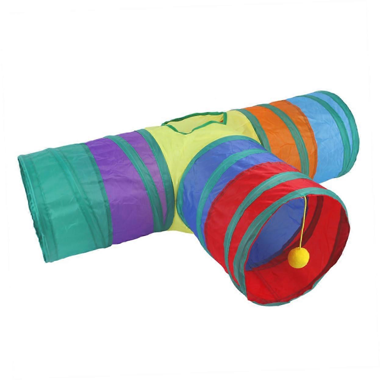 1 Piece Cat Rattle Paper Tunnel Kitten Indoor Toy for Tents Large Tunnel Crinkly Stimulating Type Cat Tunnel Fun Cat Toy Foldable