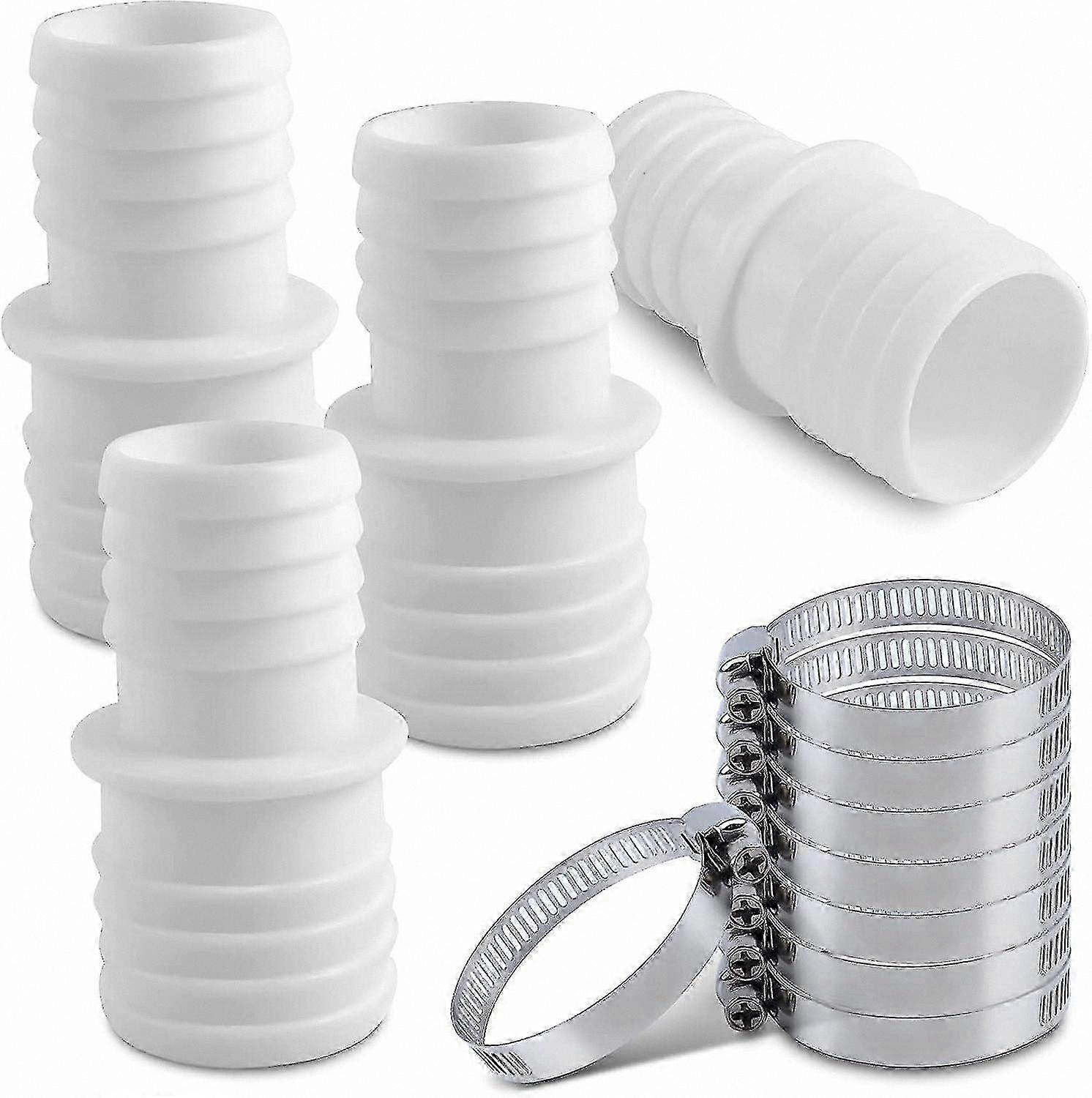 4-Piece Pool Pipe Fittings, 32mm to 38mm Hose Adapter with Clamping Collars for Pool Connections