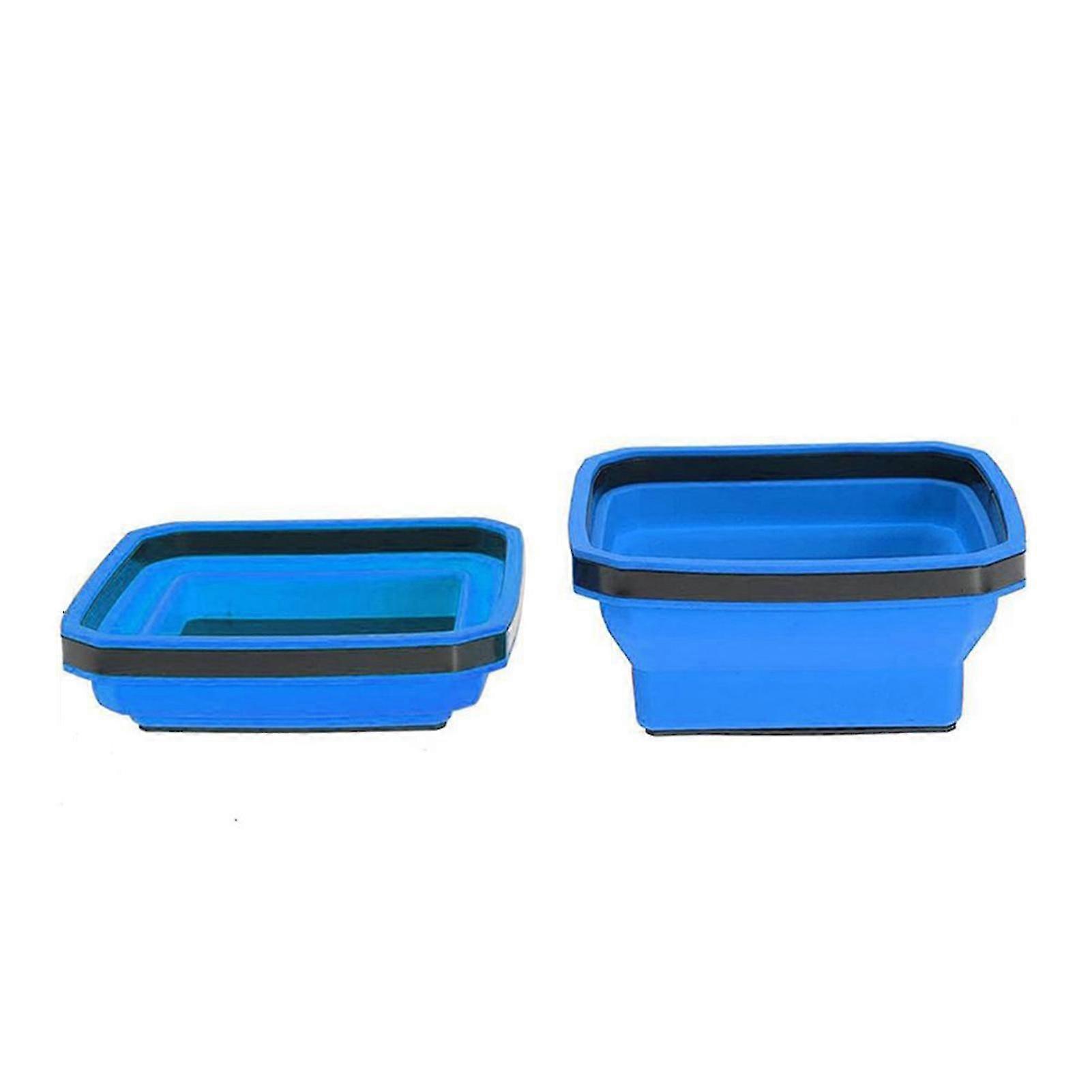 1/4pcs Silicone Collapsible Magnetic Parts Tray Multifunctional Portable Tool Box for Storing Washers