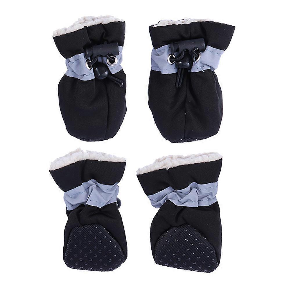 Warm Dog Booties For Dogs Size 2 Black Non-Slip Indoor Use Prevent Dirty 1Pack