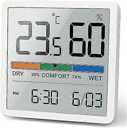 1 Piece Digital Thermohygrometer, Hygrometer For Indoor Control White