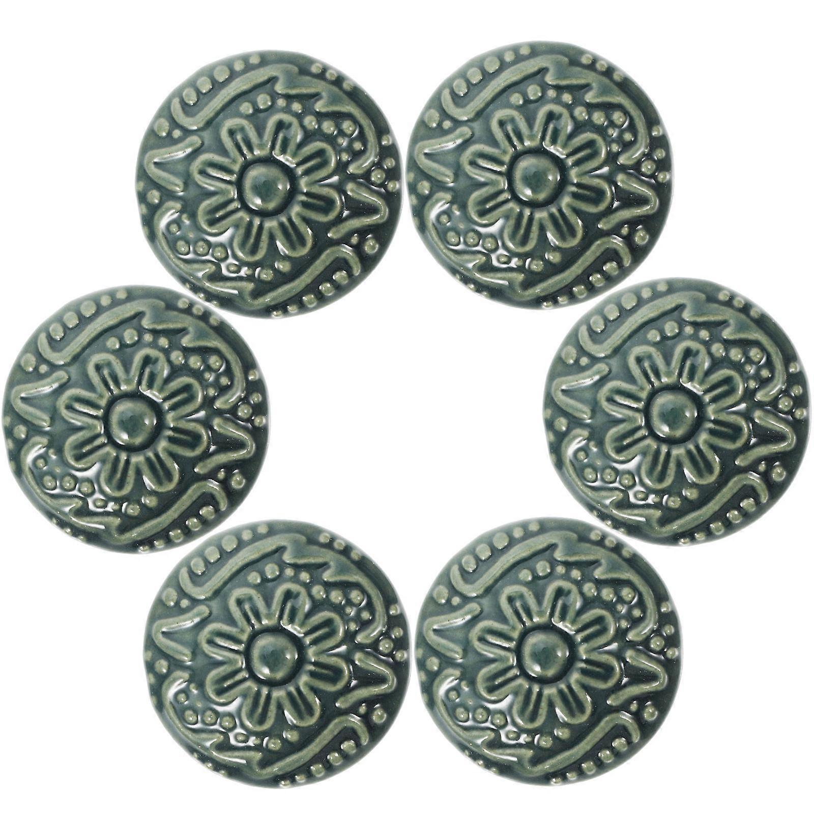 Ceramic Drawer Handle Kitchen Cabinets Elegant Appearance 3.5X3.5CM Comfortable Use 6Pcs