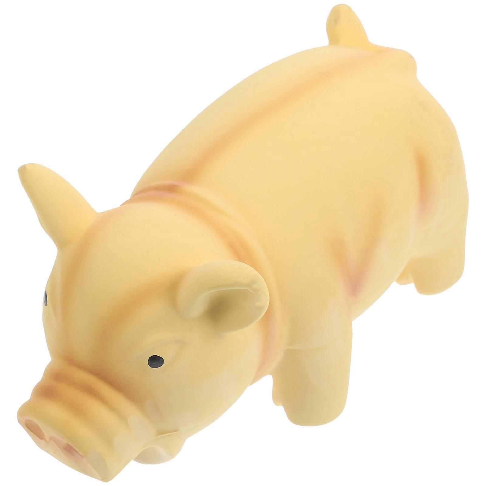 Yellow Latex Squeaky Dog Toy for Pet Use with Bite Resistance and Interactive Fun 4.5 inches