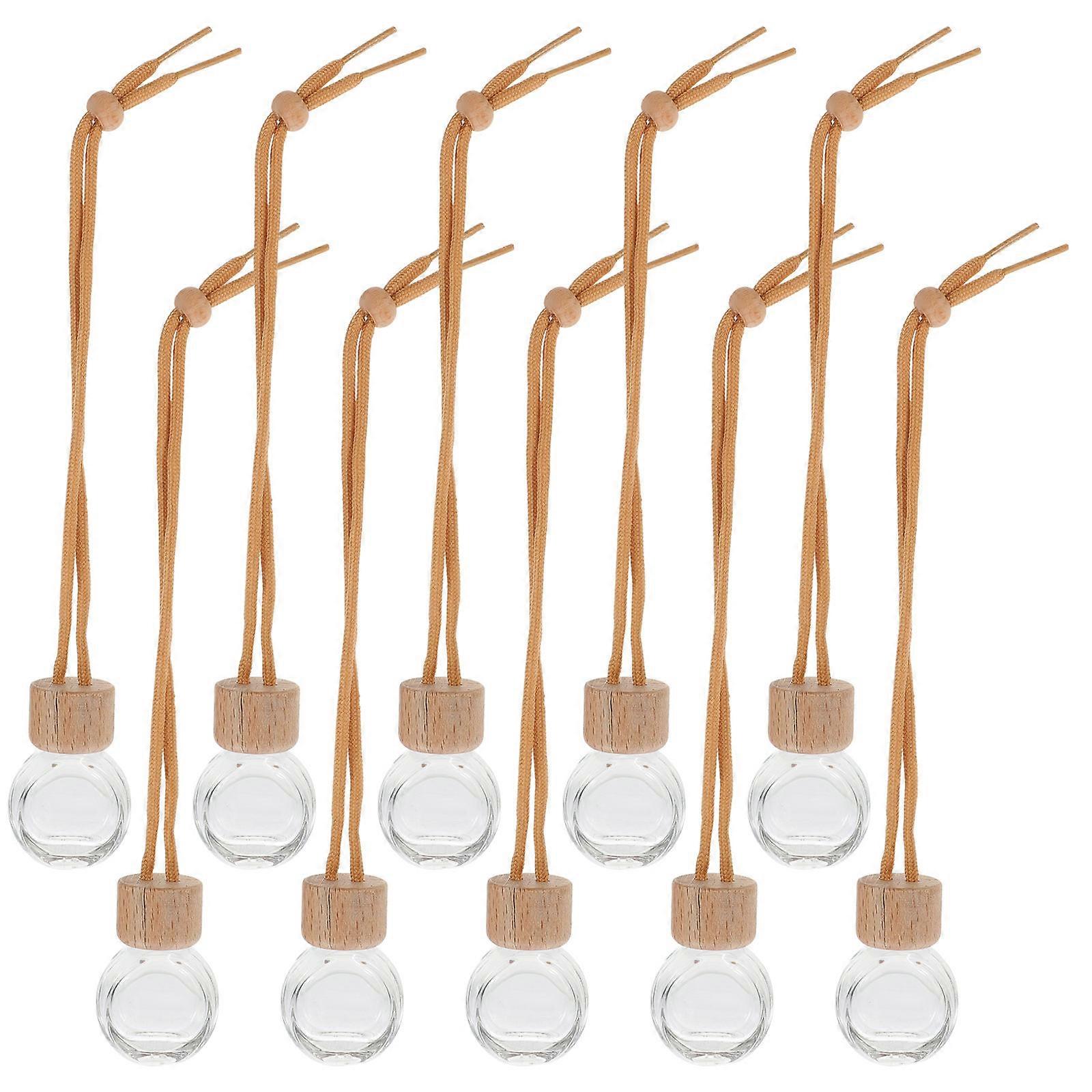 10pcs Transparent Refillable Perfume Bottles Car Hanging Diffuser Pendants for Home and Car Use