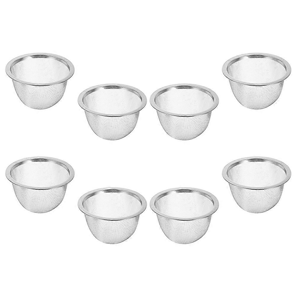 Loose Leaf Tea Strainer With Fine Mesh Design For Tea Brewing Silver 5.00X5.00X5.00CM 8Pcs