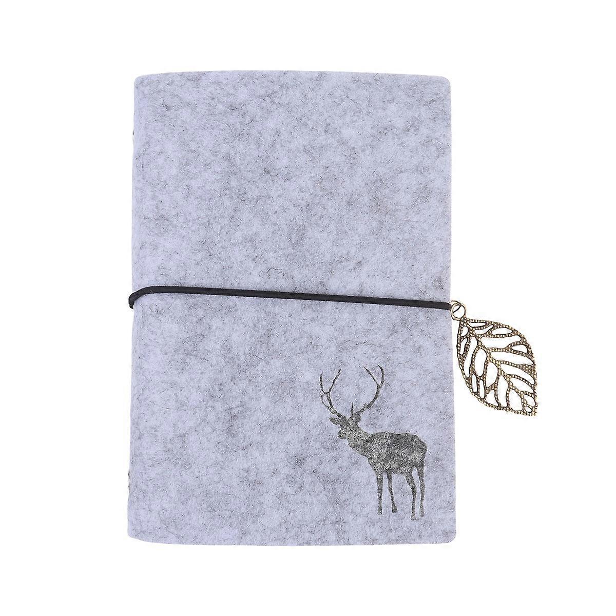 Felt Cover Notebook for Writing Use with Environmentally Friendly Paper and Smooth Writing Grey A7