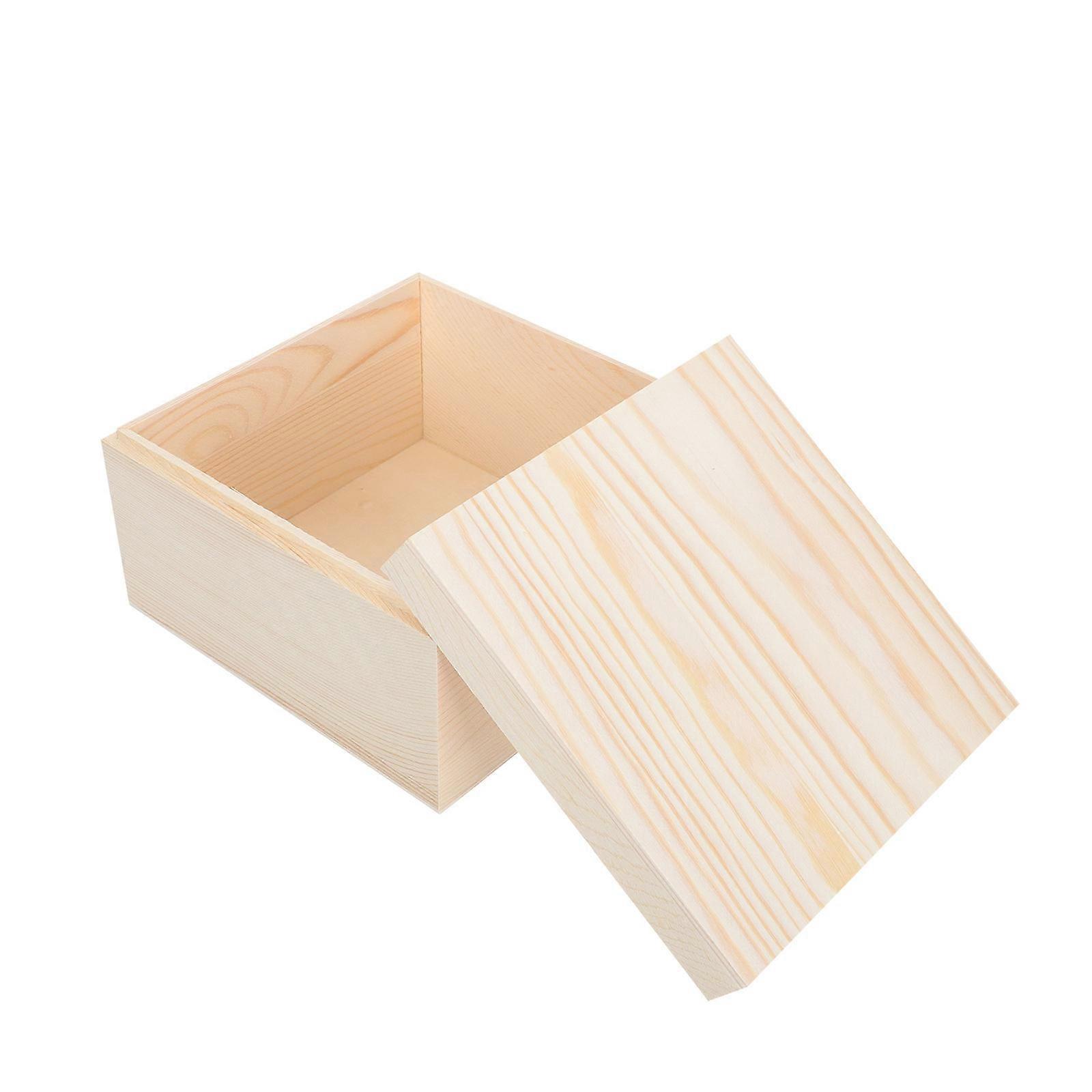 Simple Beige Gift Box for Decor Made of Synthetic Material with Lid 7.5 Inches
