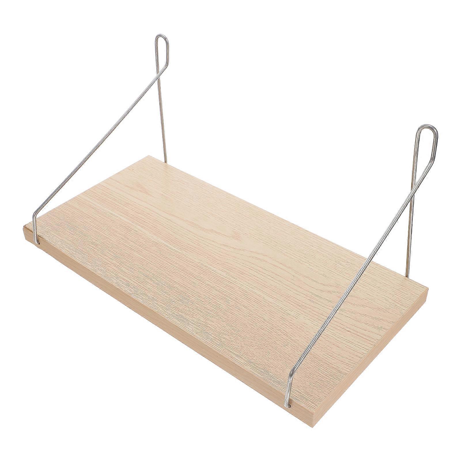 Rustic Floating Wall Mounted Wooden Display Shelf for Bedroom, Living Room, or Kitchen – Space Saving Bookshelf Organizer